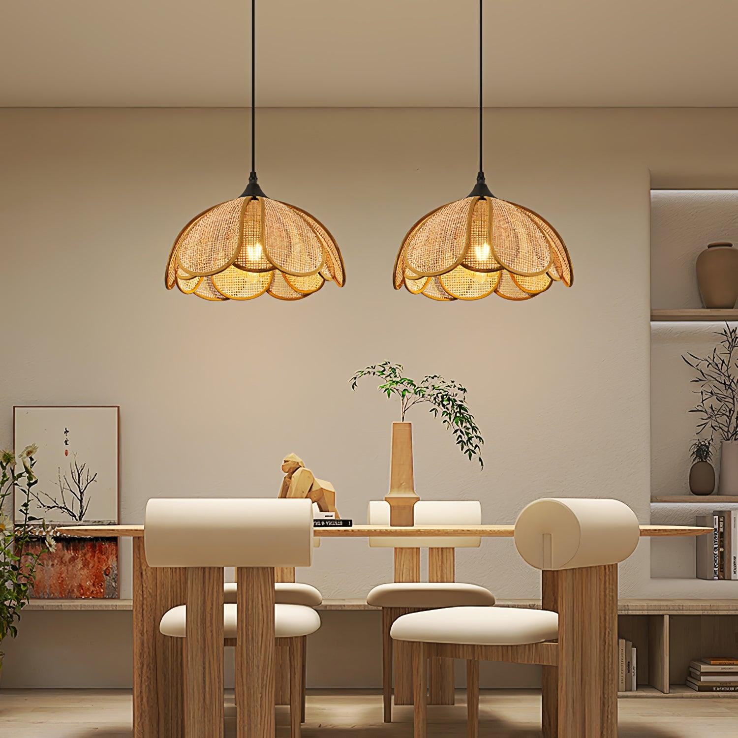 Bloom Rattan Pendant Lamp - Cueteks