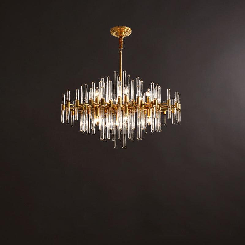 Vintage Antique Brass Chandelier - Cueteks