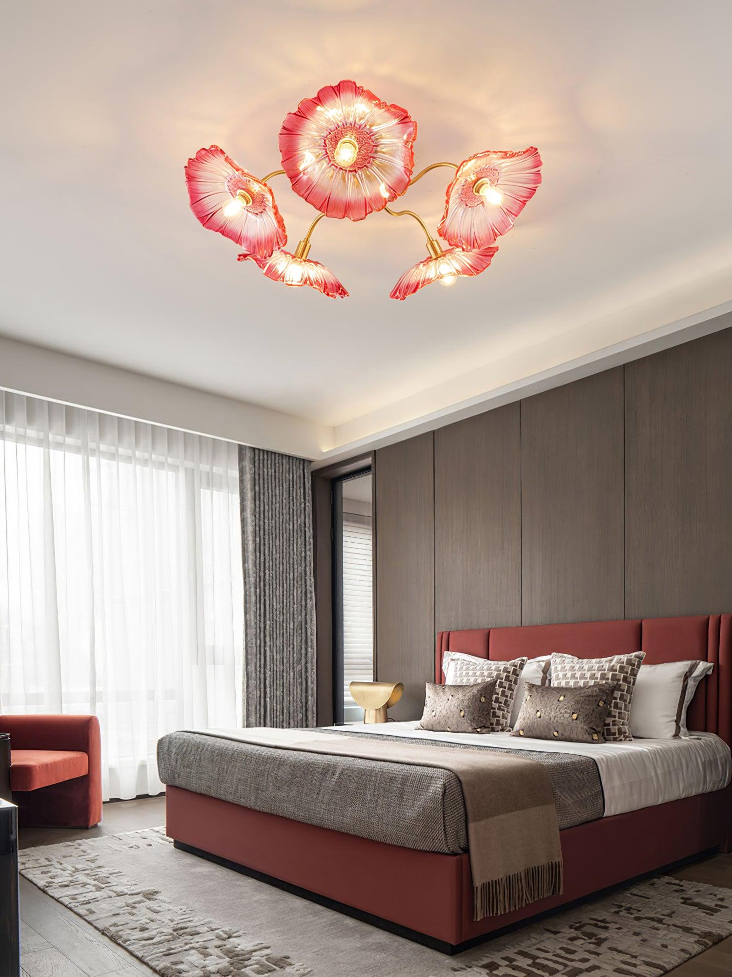 Lotus Leaf Glass Ceiling Lamp - Cueteks