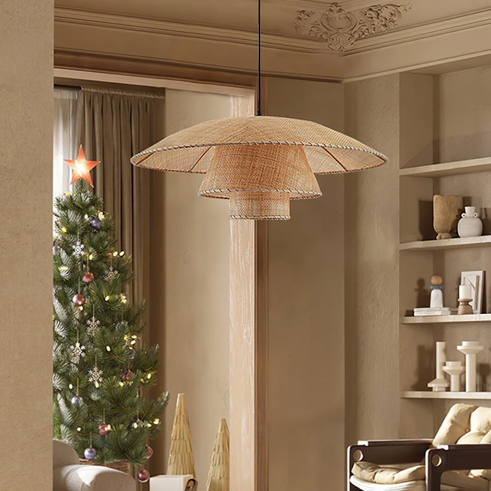 Hat Weave Rattan Pendant Lamp - Cueteks