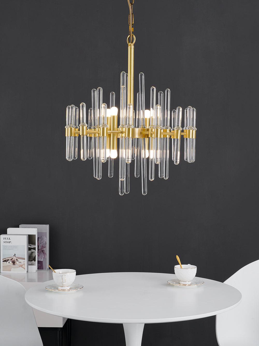 Vintage Antique Brass Chandelier - Cueteks