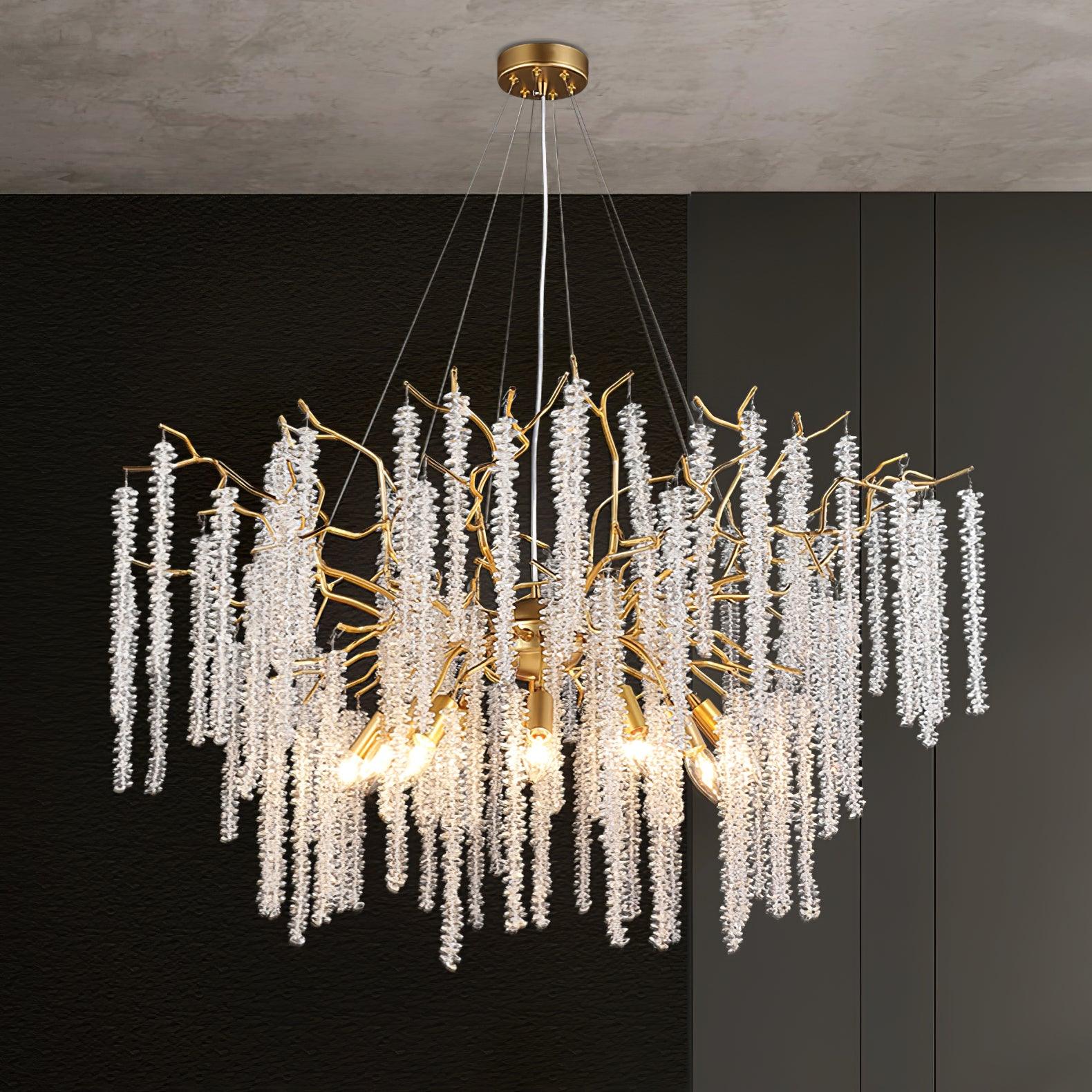 Wisteria Flower Crystal Chandelier - Cueteks