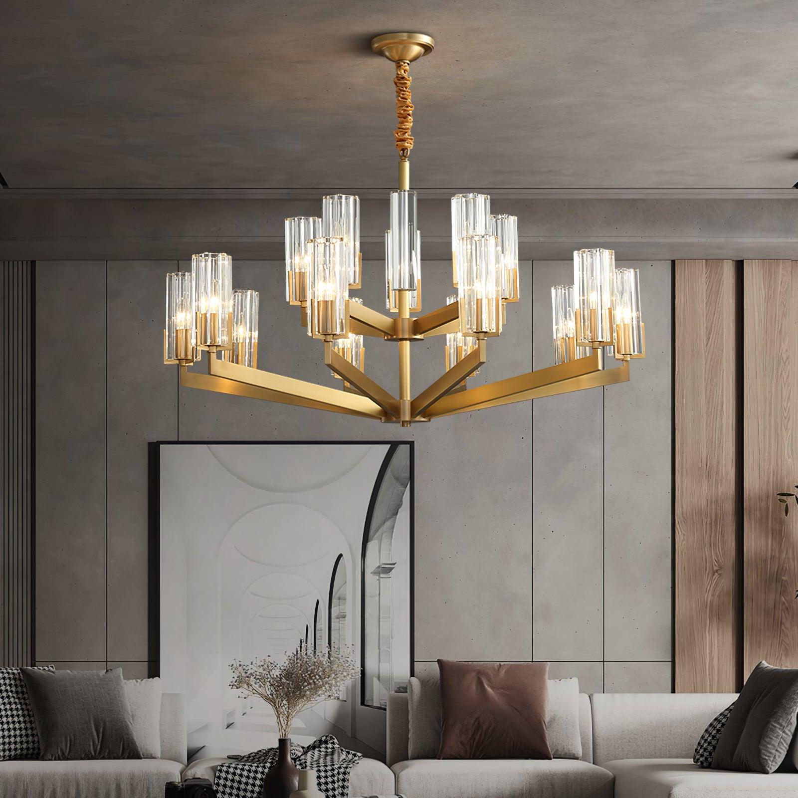 Kayla Brass Chandelier - Cueteks
