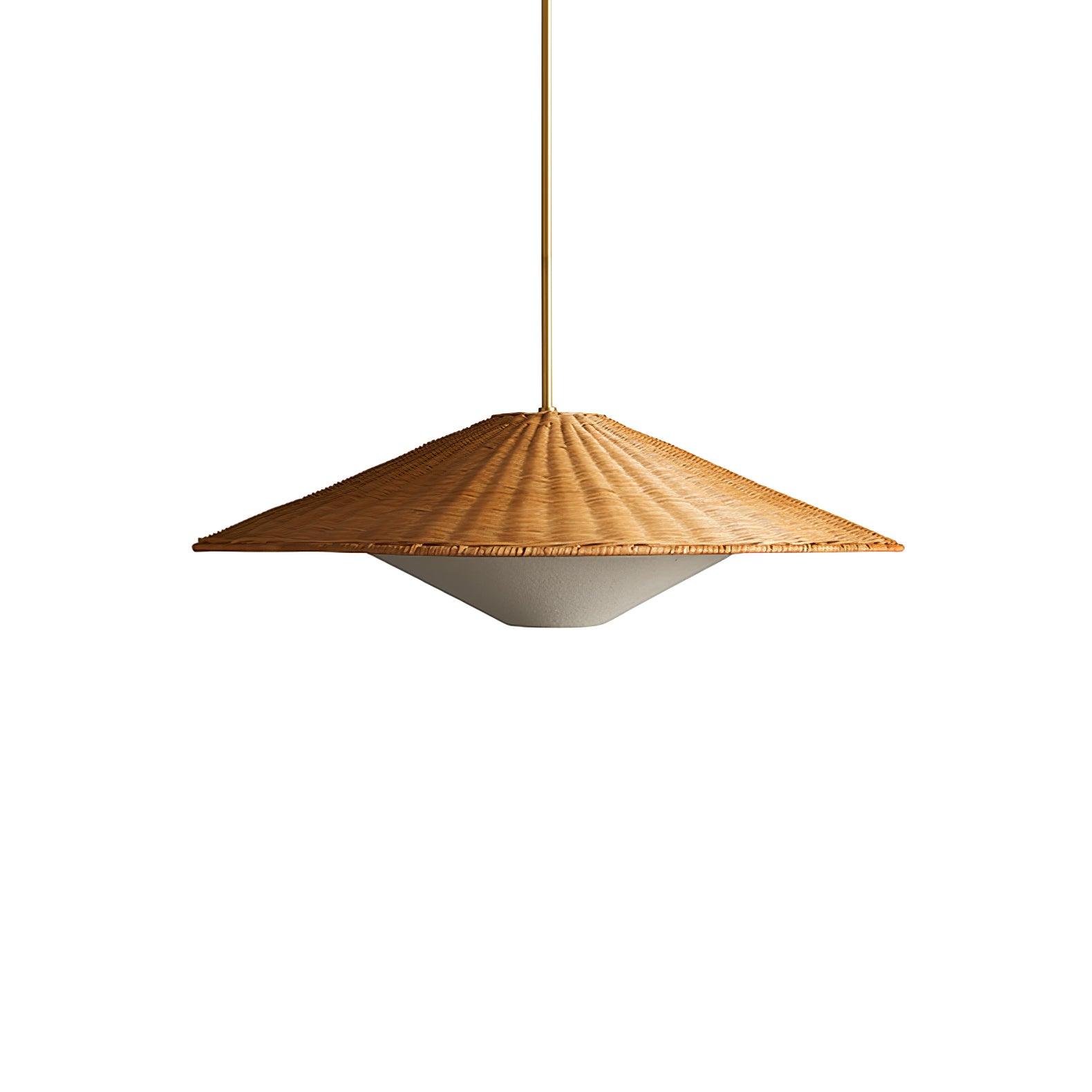Rattan Hat Pendant Light - Cueteks