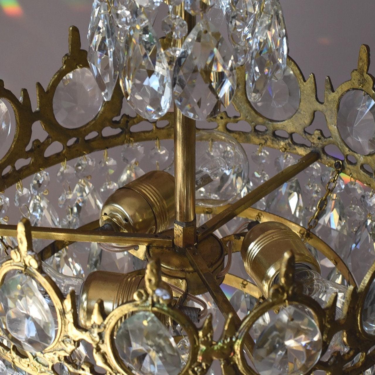 Vintage Crystal Chandelier - Cueteks