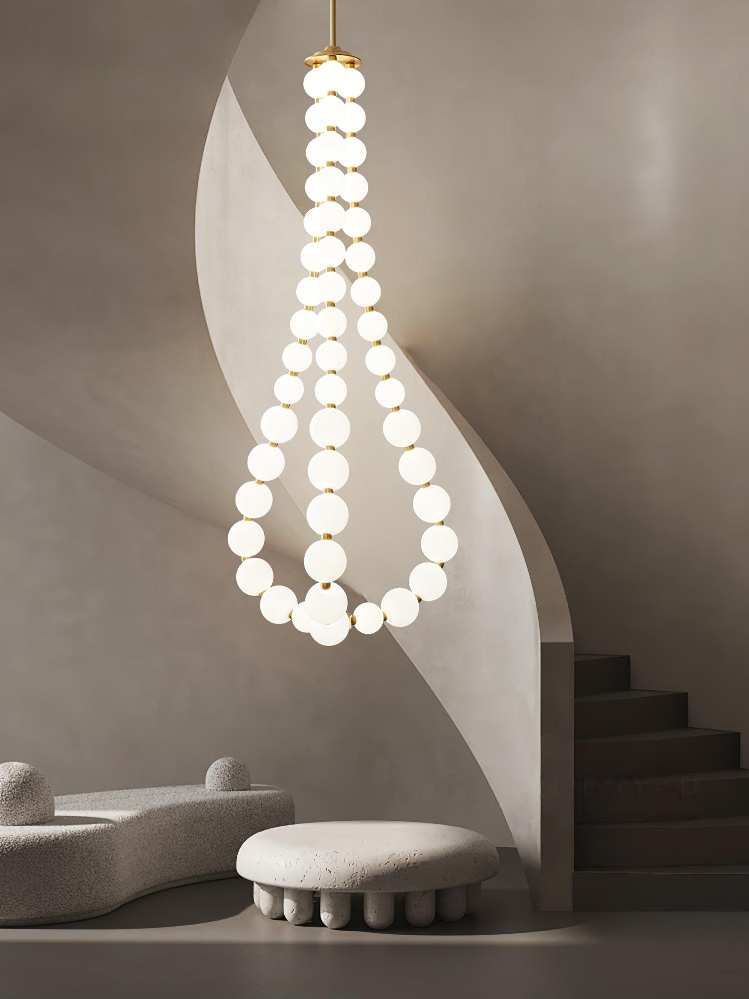 Acrylic Pearl Necklace Chandelier - Cueteks