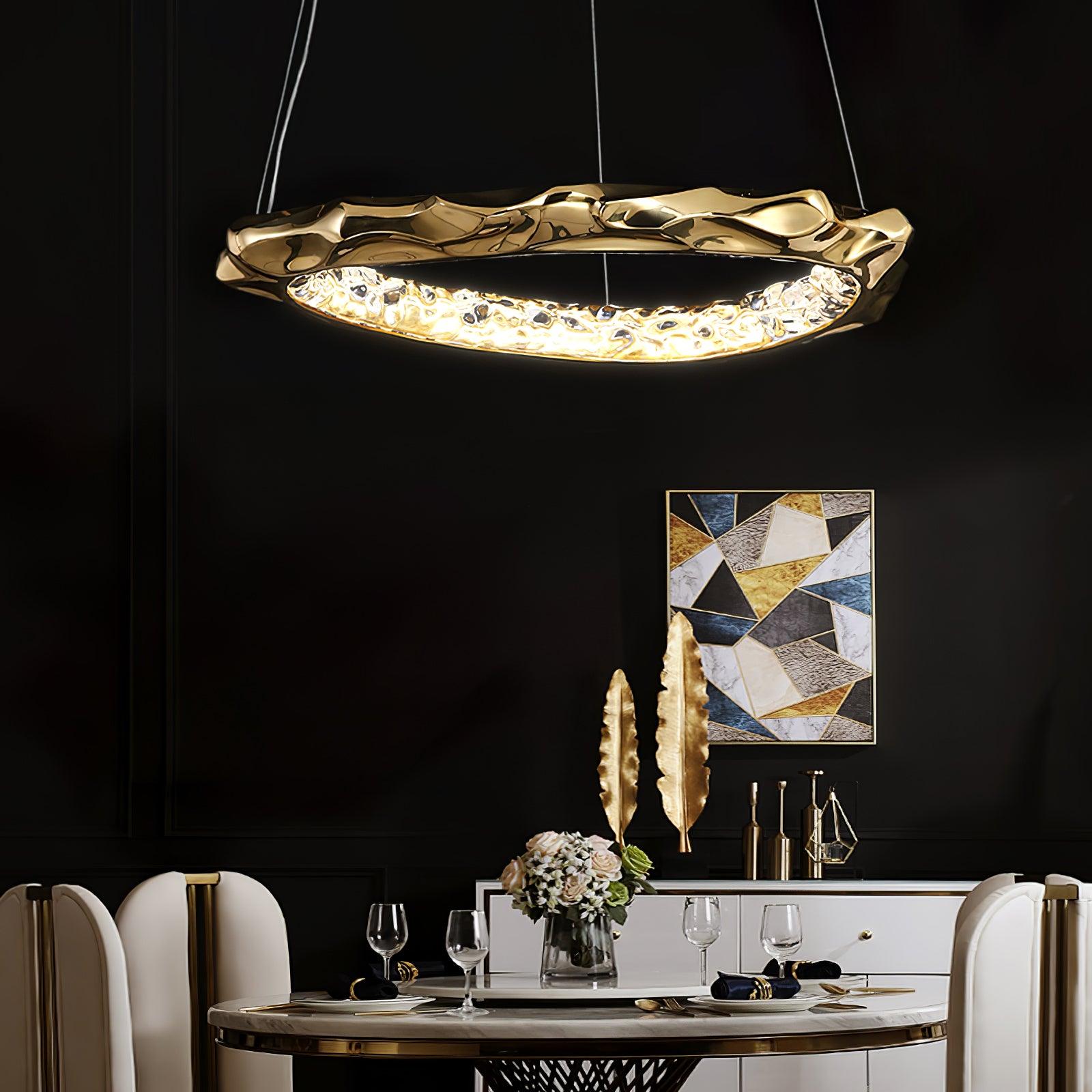Resin Circlet Brass Pendant Lamp - Cueteks