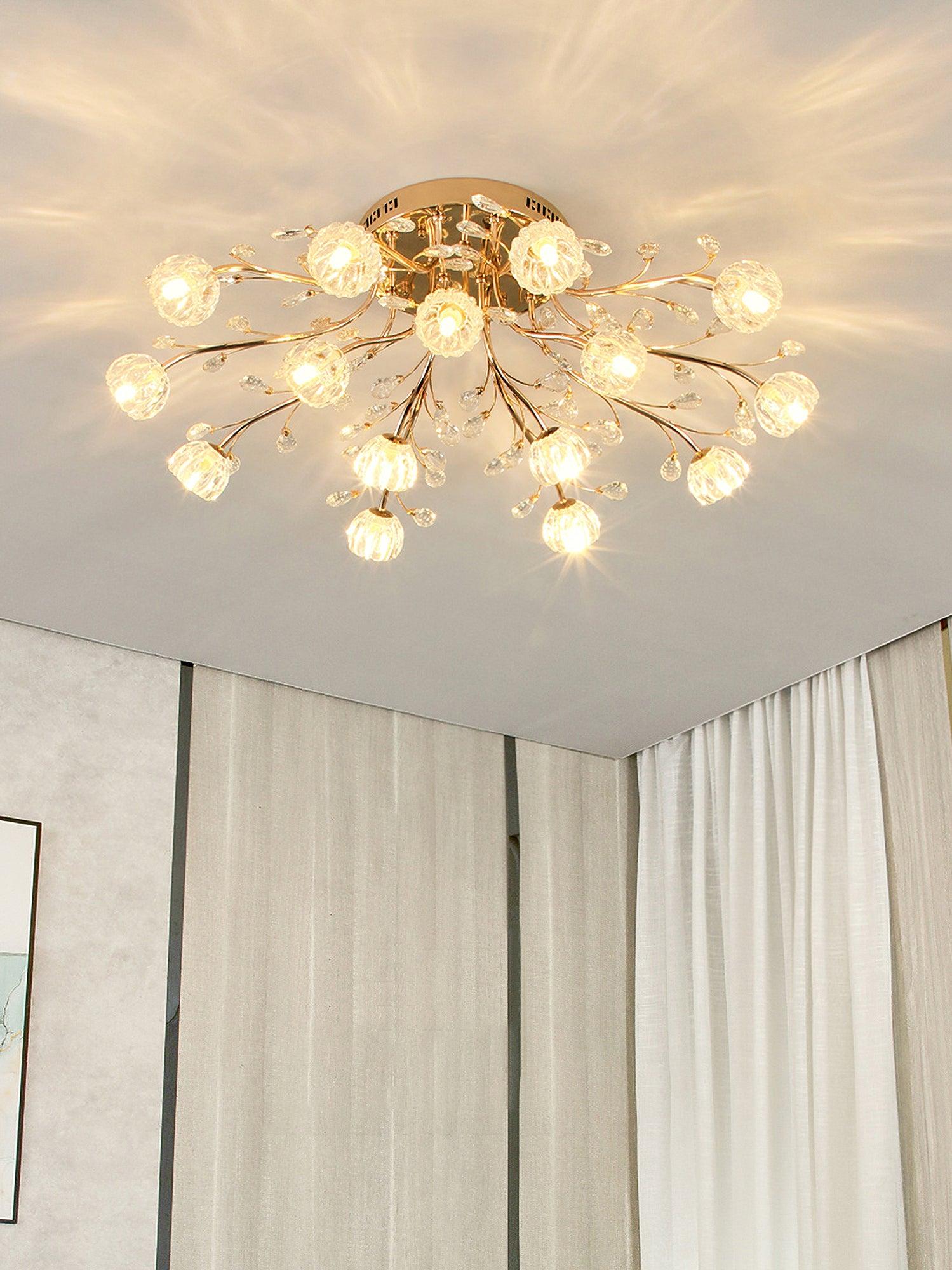 Crystal Flower Ceiling Light - Cueteks