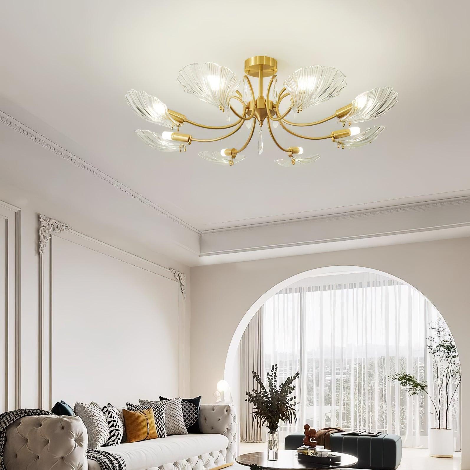 Shell Brass Ceiling Lamp - Cueteks