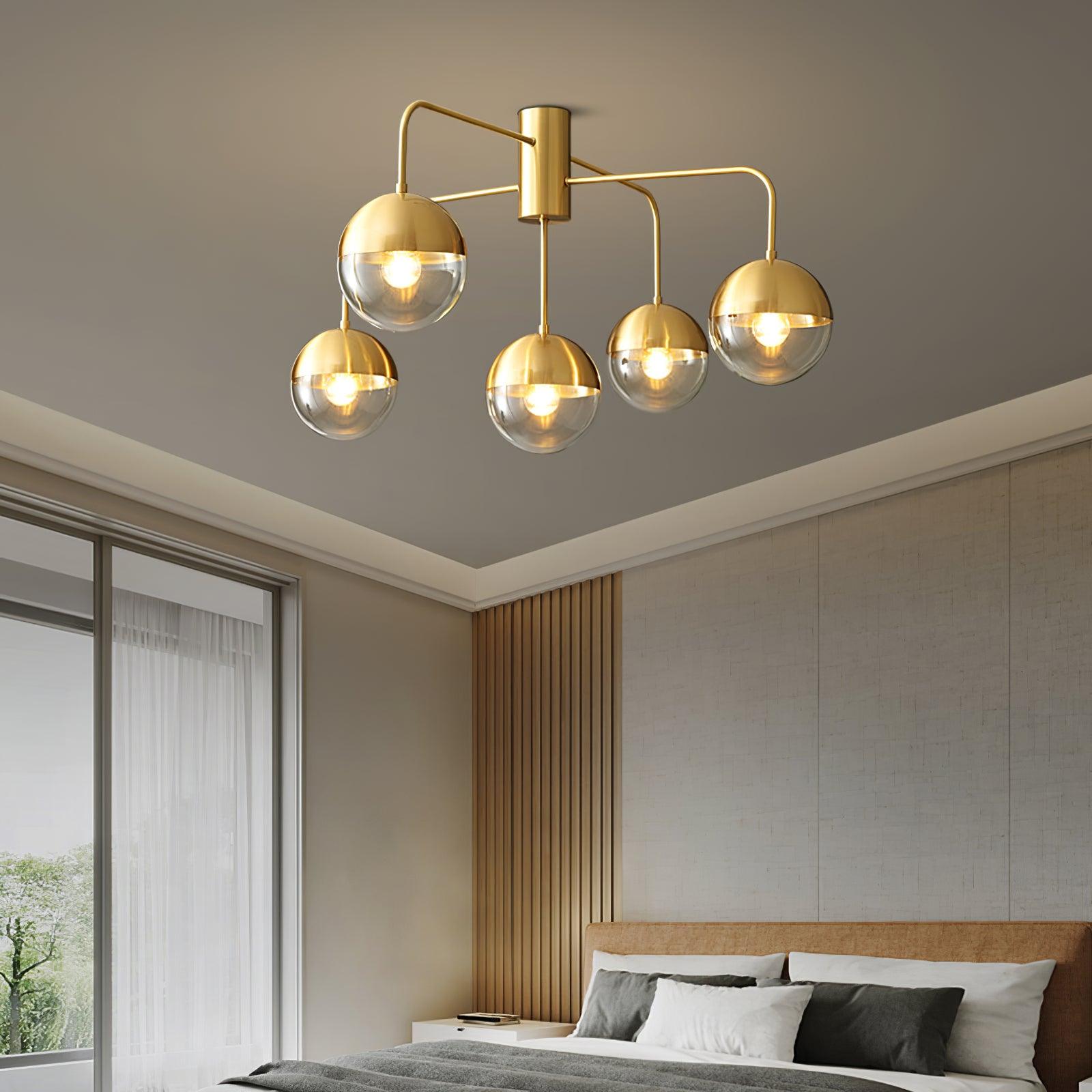 Brass Globulars Ceiling Lamp - Cueteks