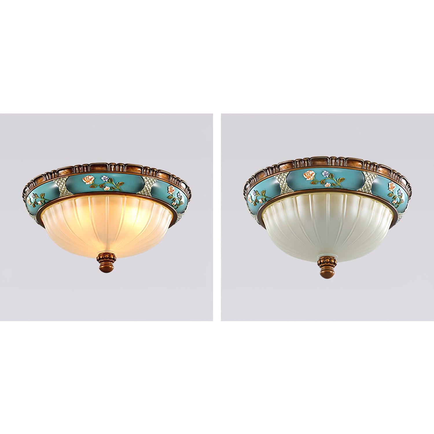 Retro Floral Resin Recessed Ceiling Light - Cueteks