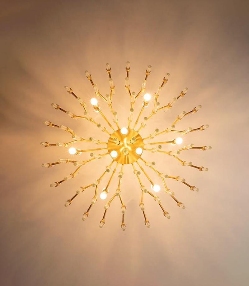 Vintage Antique Brass Chandelier - Cueteks