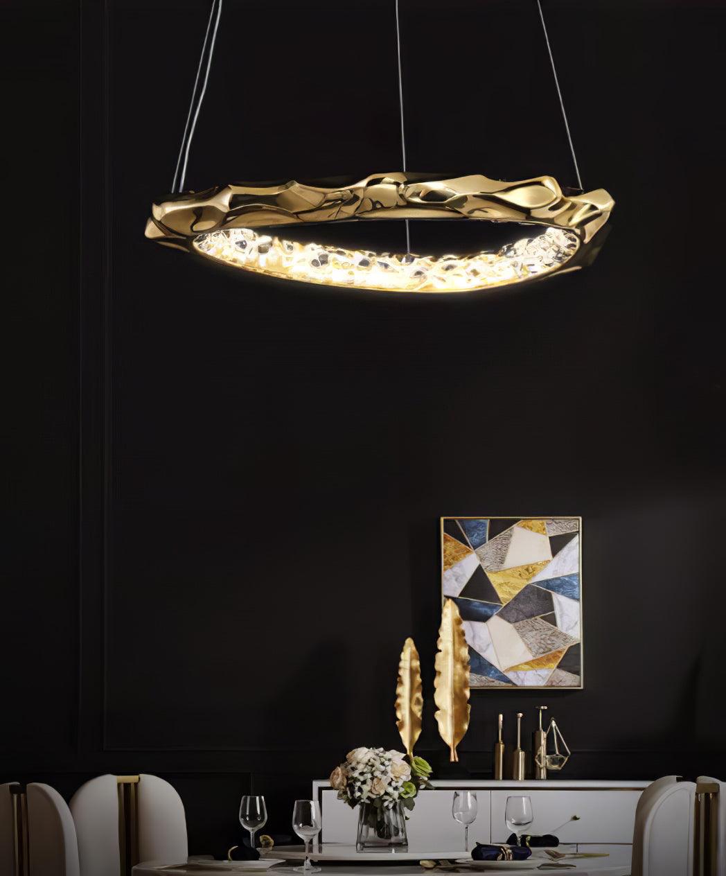 Resin Circlet Brass Pendant Lamp - Cueteks