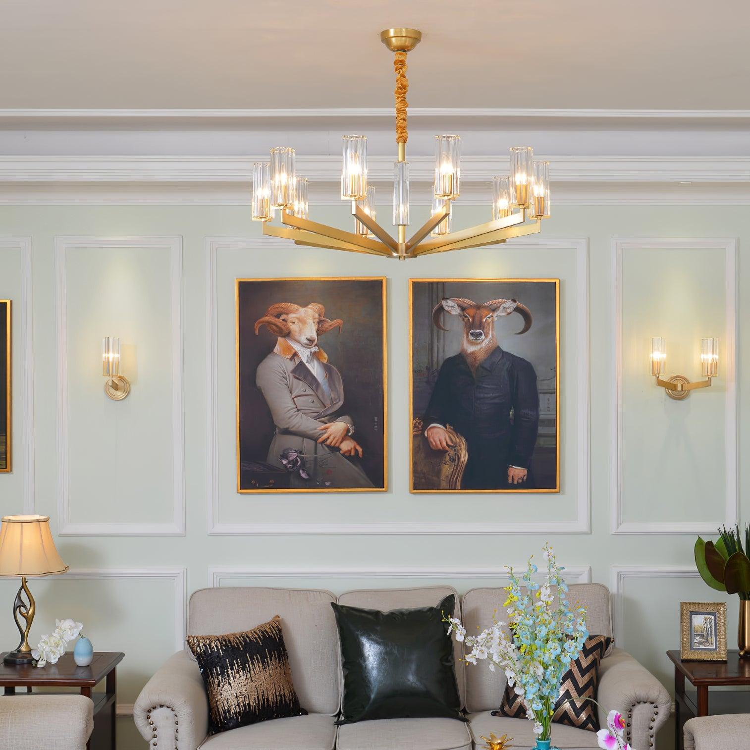 Kayla Brass Chandelier - Cueteks