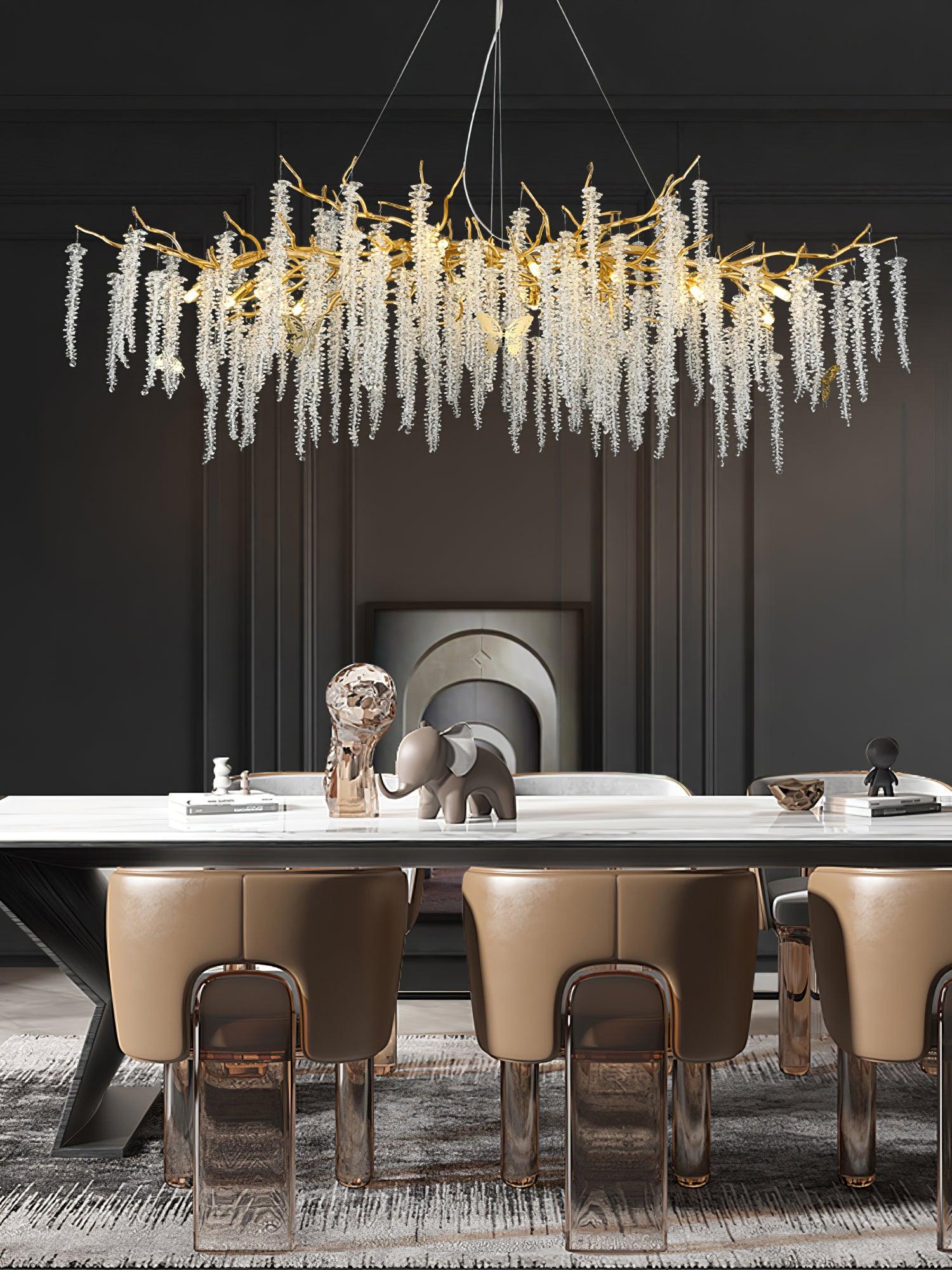 Wisteria Flower Crystal Chandelier - Cueteks