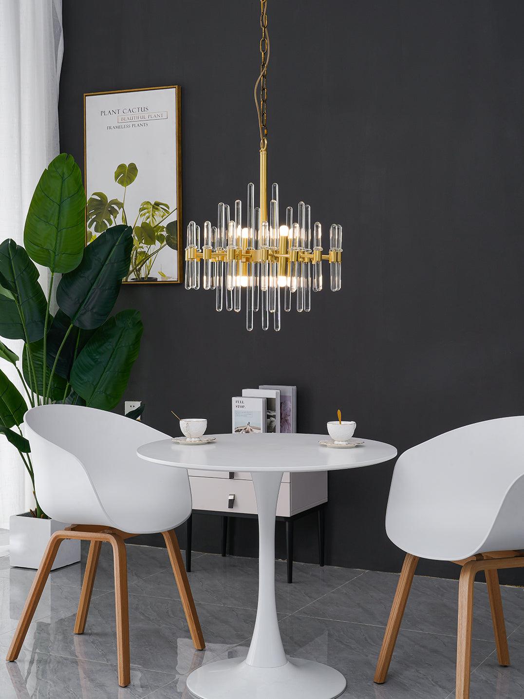 Vintage Antique Brass Chandelier - Cueteks