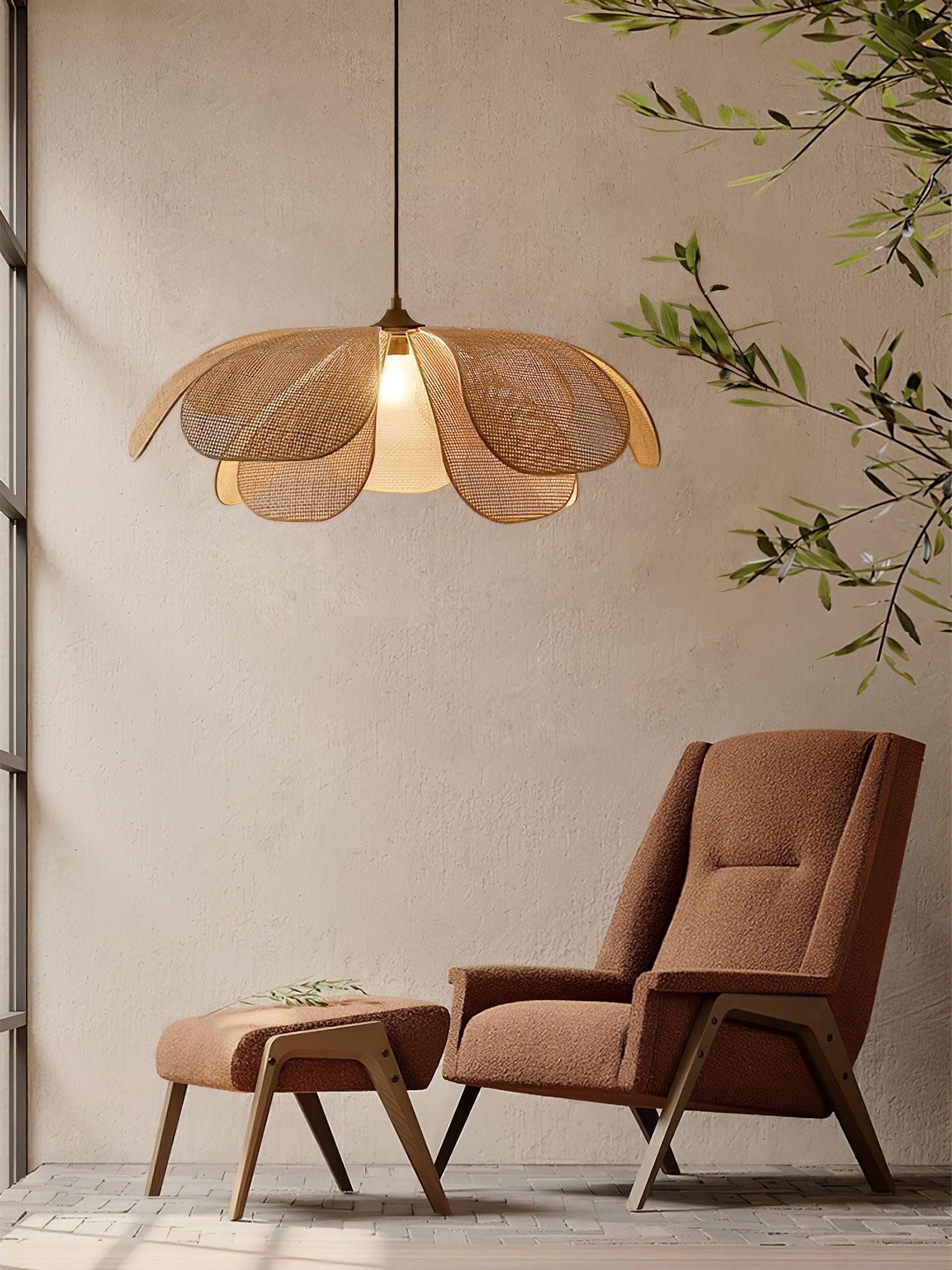 Rattan Petal Pendant Lamp - Cueteks