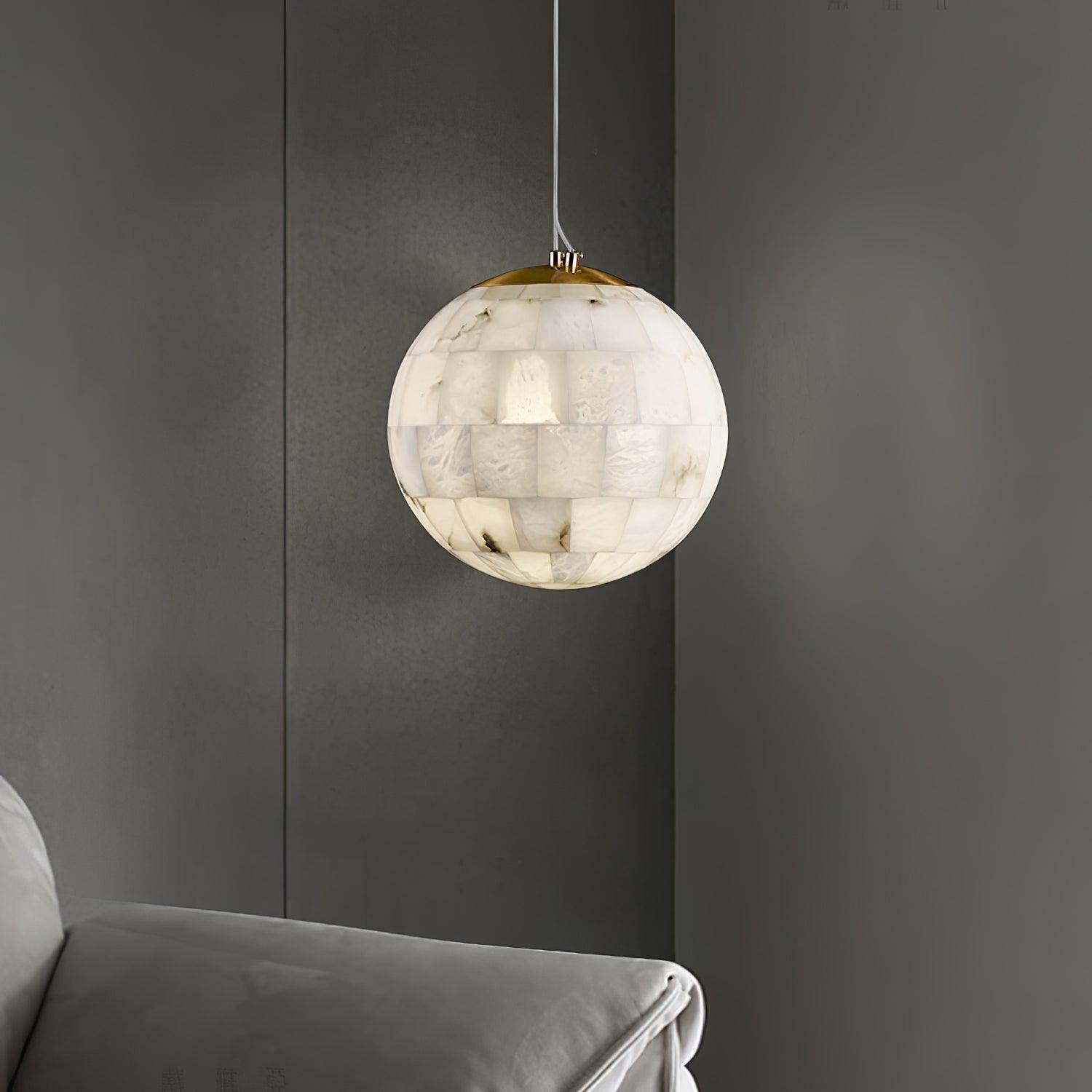 Alabaster Ball Pendant Light - Cueteks