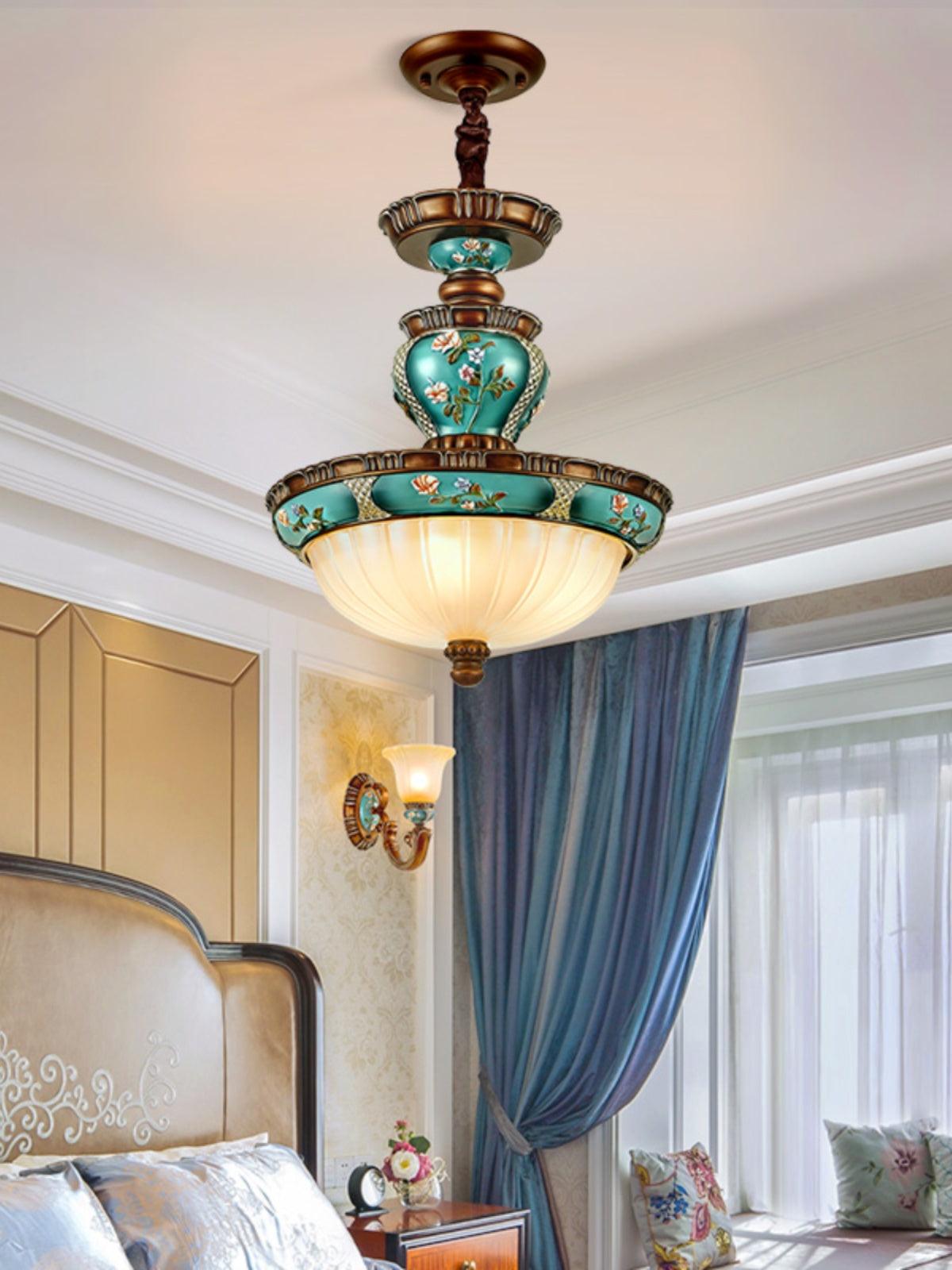 Retro Floral Resin Recessed Ceiling Light - Cueteks