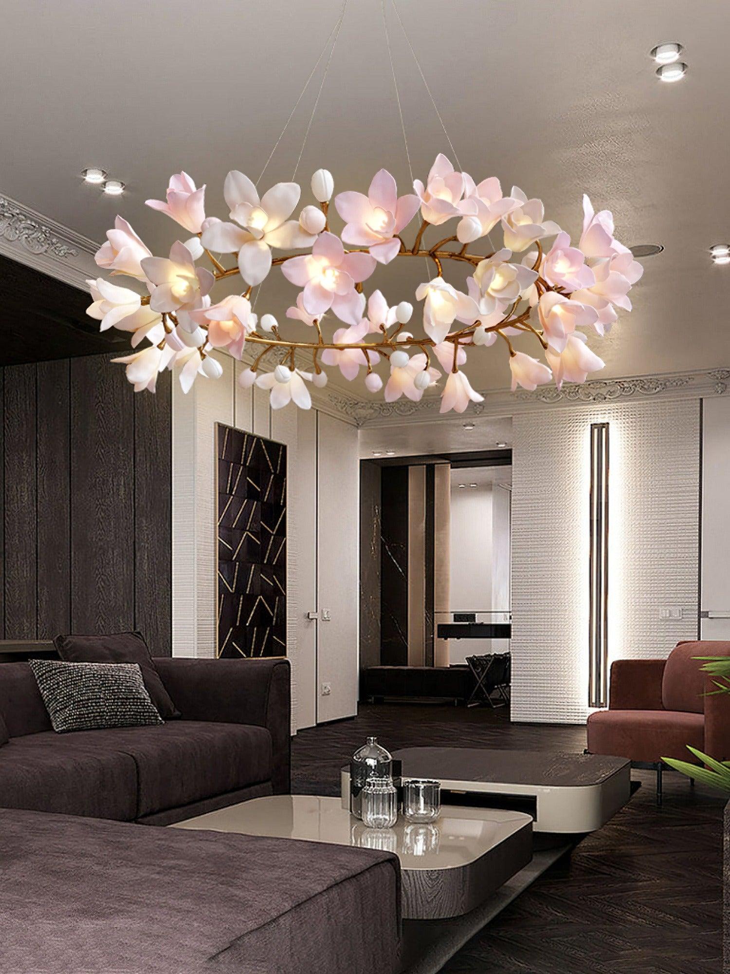 Circular Blossom Chandelier - Cueteks