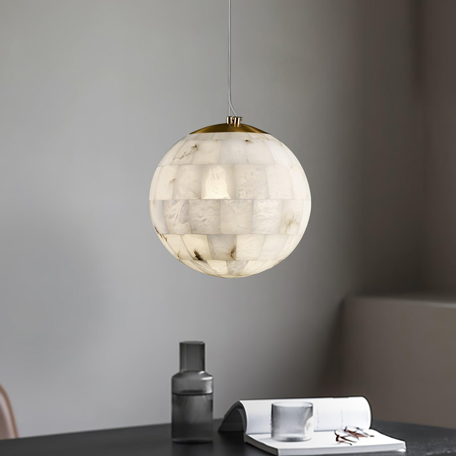 Alabaster Ball Pendant Light - Cueteks