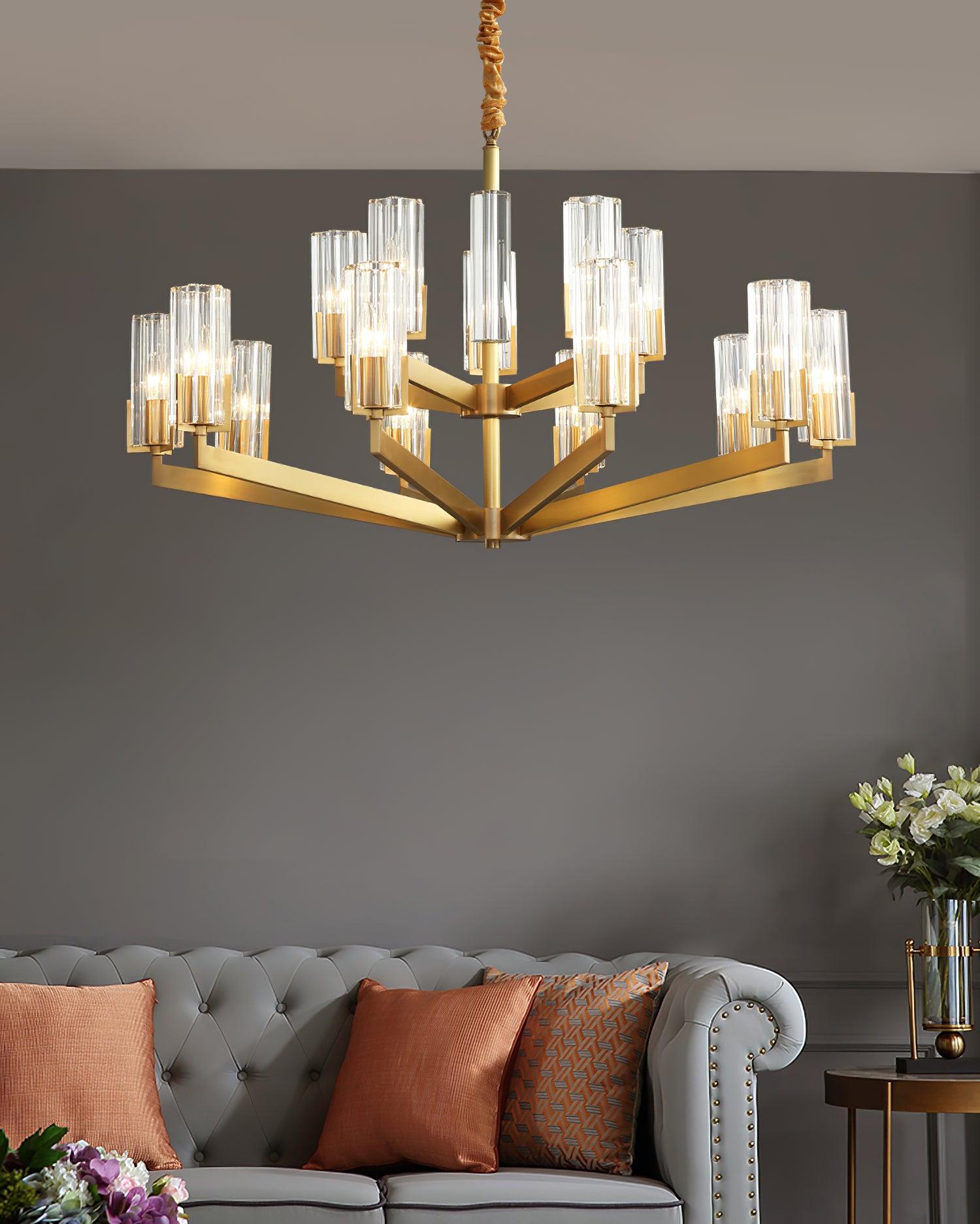 Kayla Brass Chandelier - Cueteks
