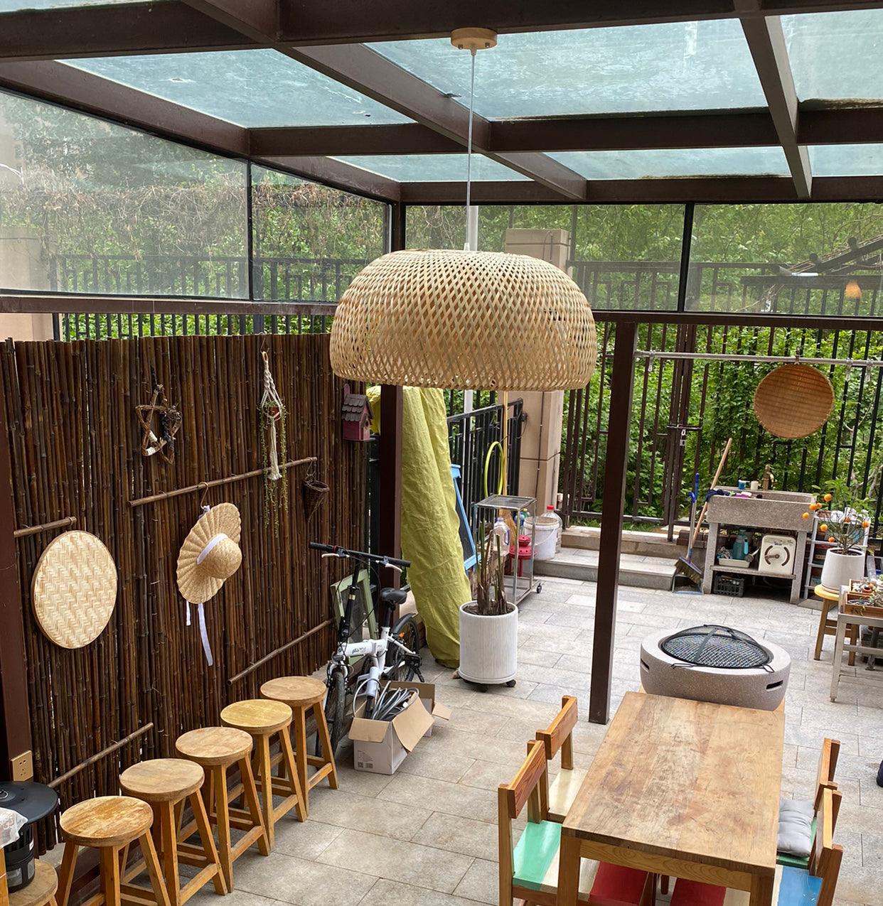 Bamboo Braided Pendant Lamp - Cueteks