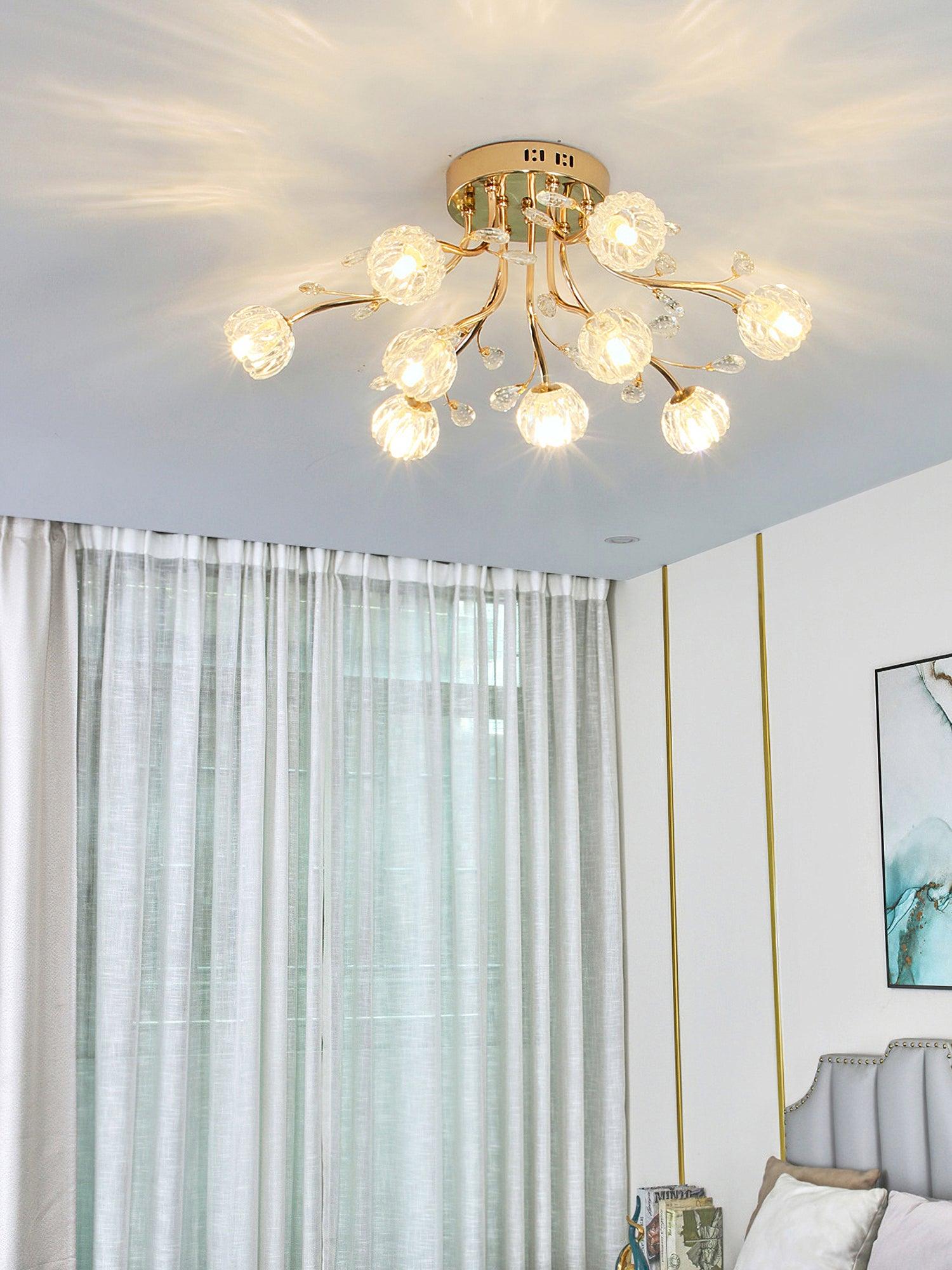 Crystal Flower Ceiling Light - Cueteks