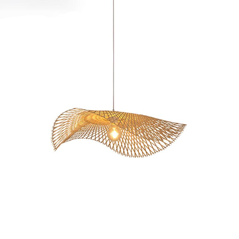 Single-wave bamboo frame with exposed bulb