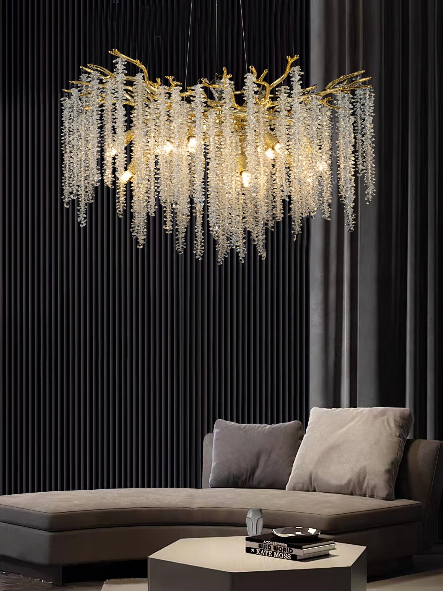Wisteria Flower Crystal Chandelier - Cueteks
