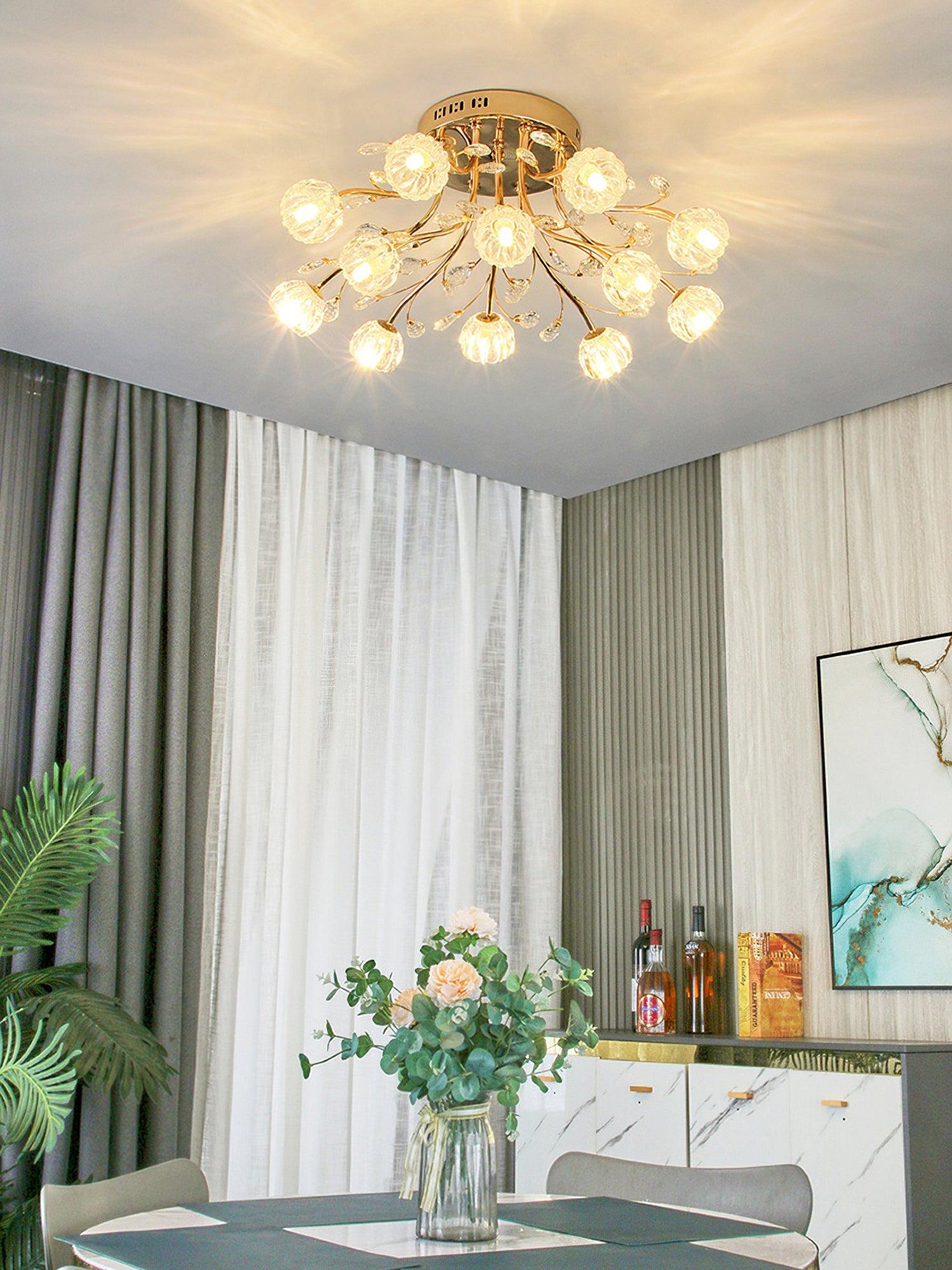 Crystal Flower Ceiling Light - Cueteks