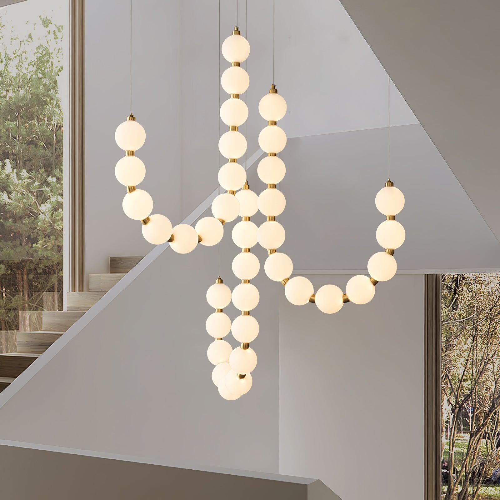 Acrylic Pearl Necklace Chandelier - Cueteks
