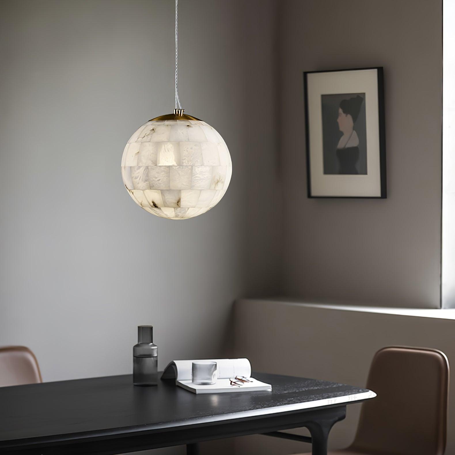 Alabaster Ball Pendant Light - Cueteks