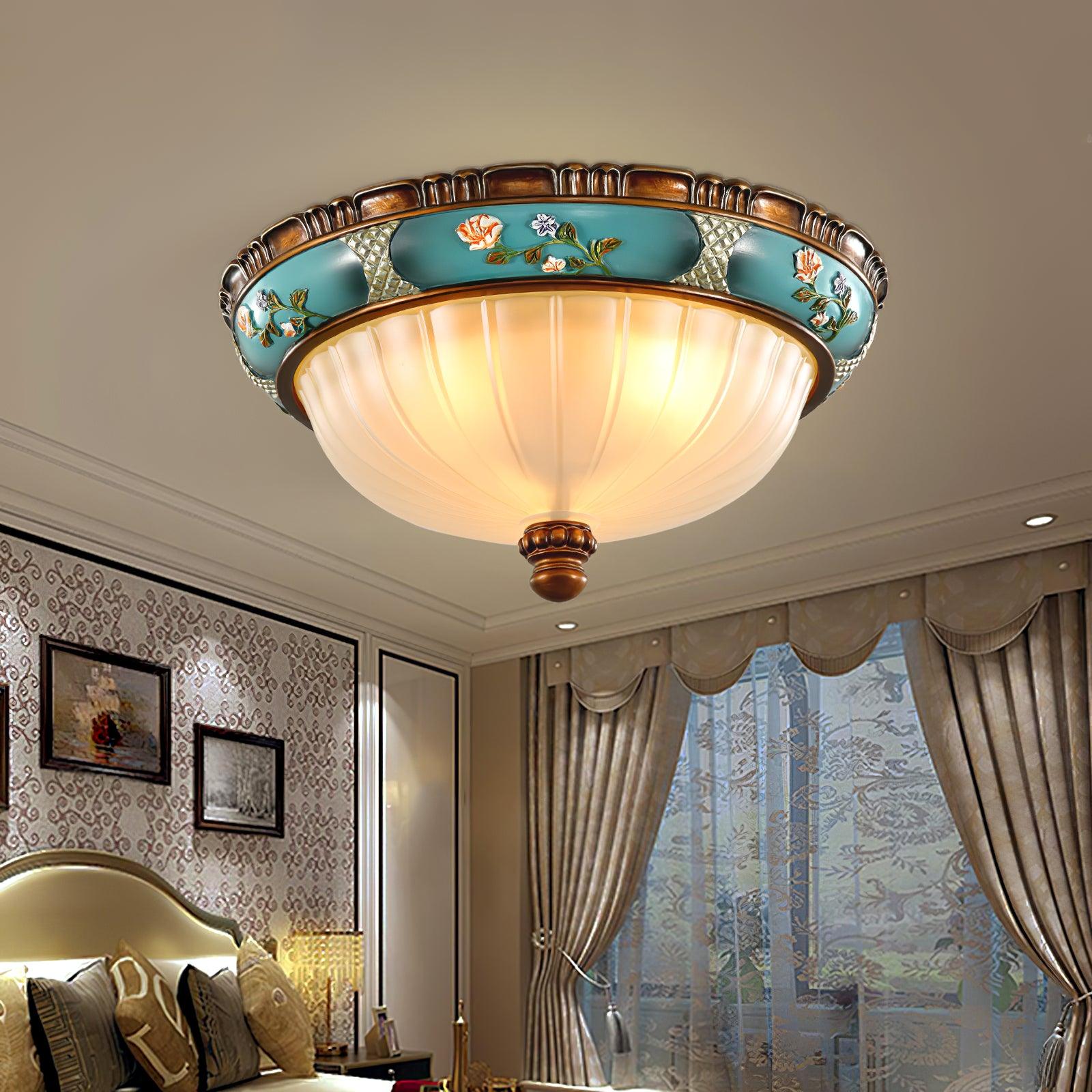 Retro Floral Resin Recessed Ceiling Light - Cueteks