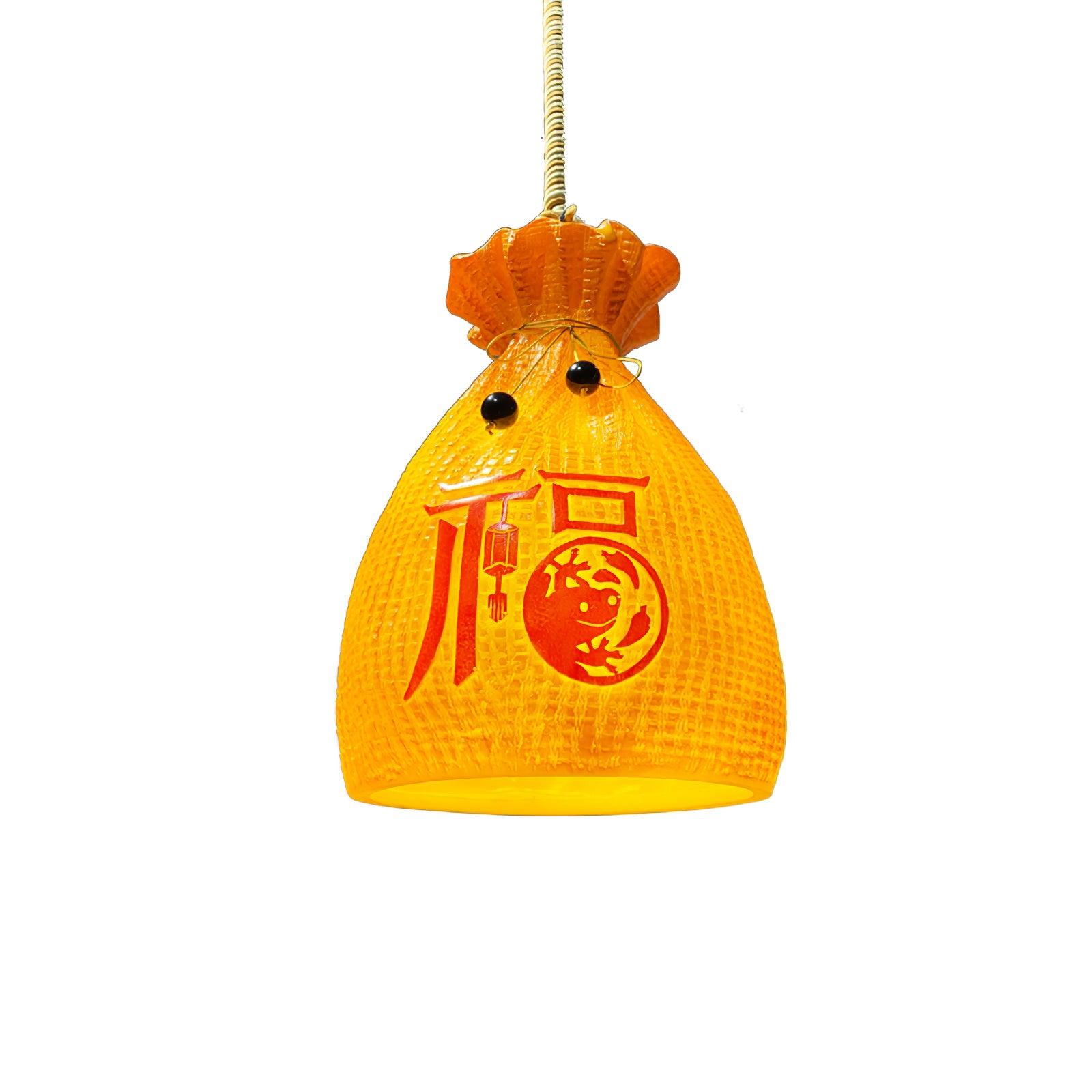 Prosperity Pouch Resin Pendant Lamp - Cueteks