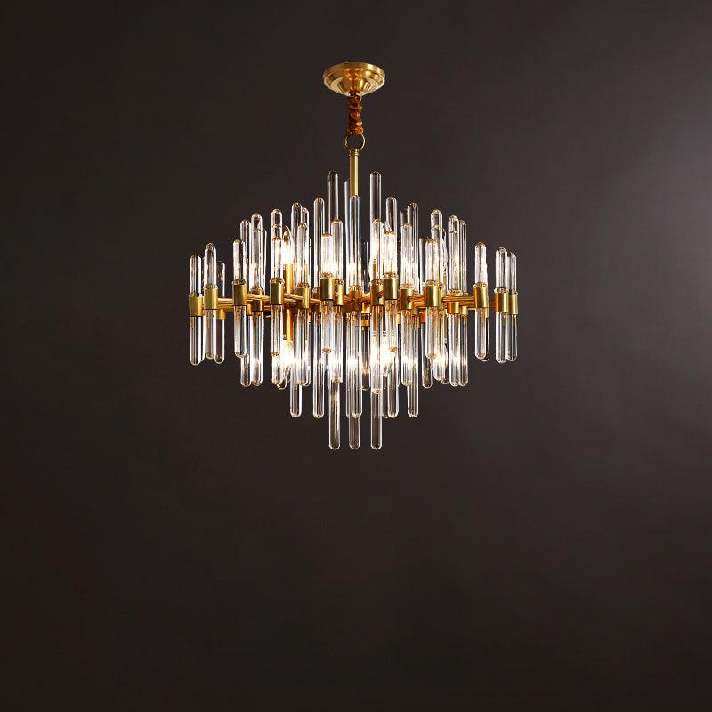 Vintage Antique Brass Chandelier - Cueteks