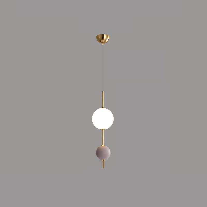 Violet two-ball pendant with slim vertical rod
