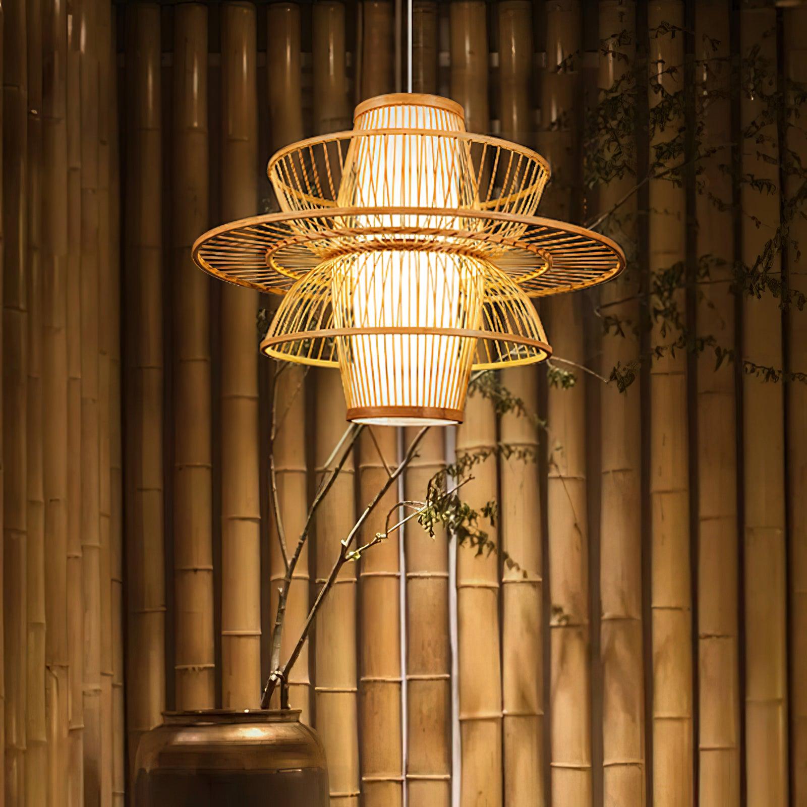 Handmade Sigyn Bamboo Pendant Lamp - Cueteks