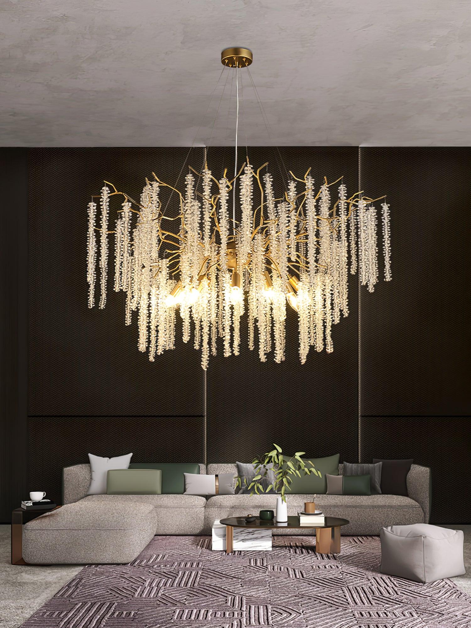Wisteria Flower Crystal Chandelier - Cueteks