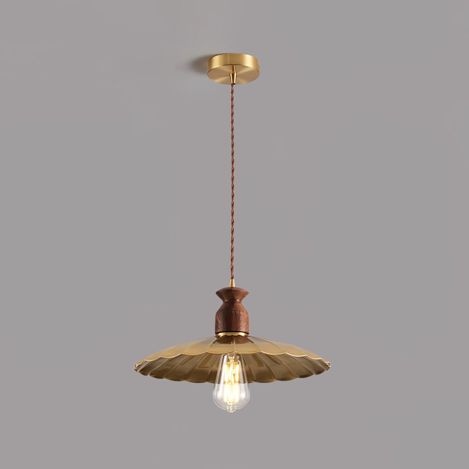 Brass Crest Pendant Light - Cueteks