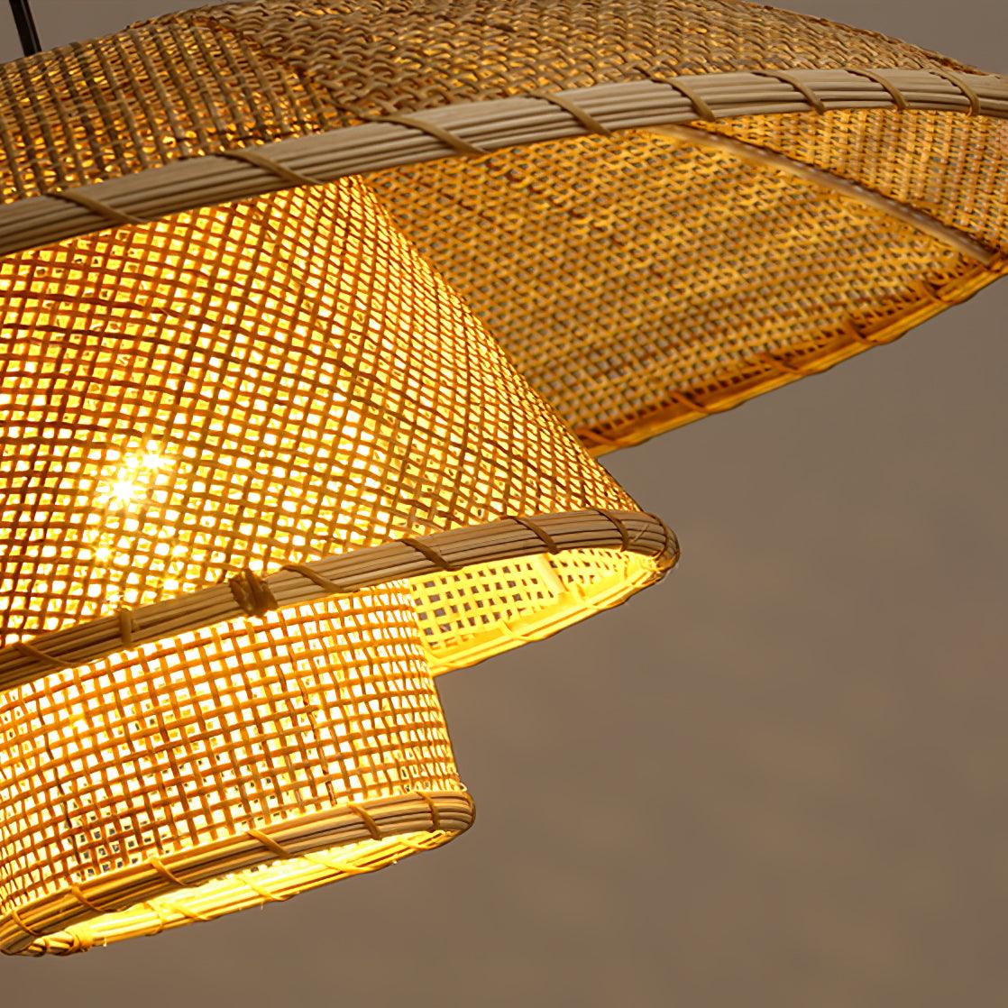 Hat Weave Rattan Pendant Lamp - Cueteks