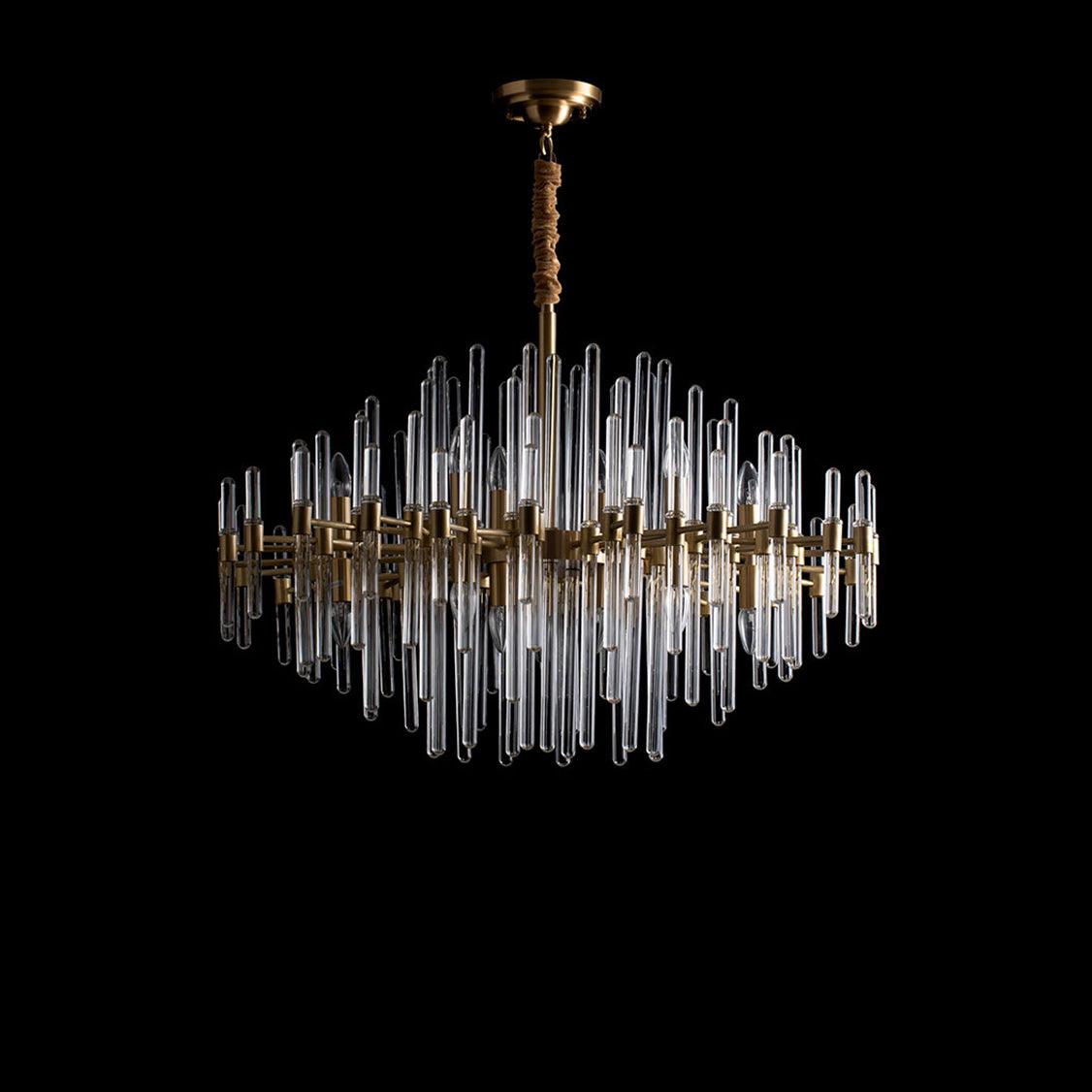 Vintage Antique Brass Chandelier - Cueteks