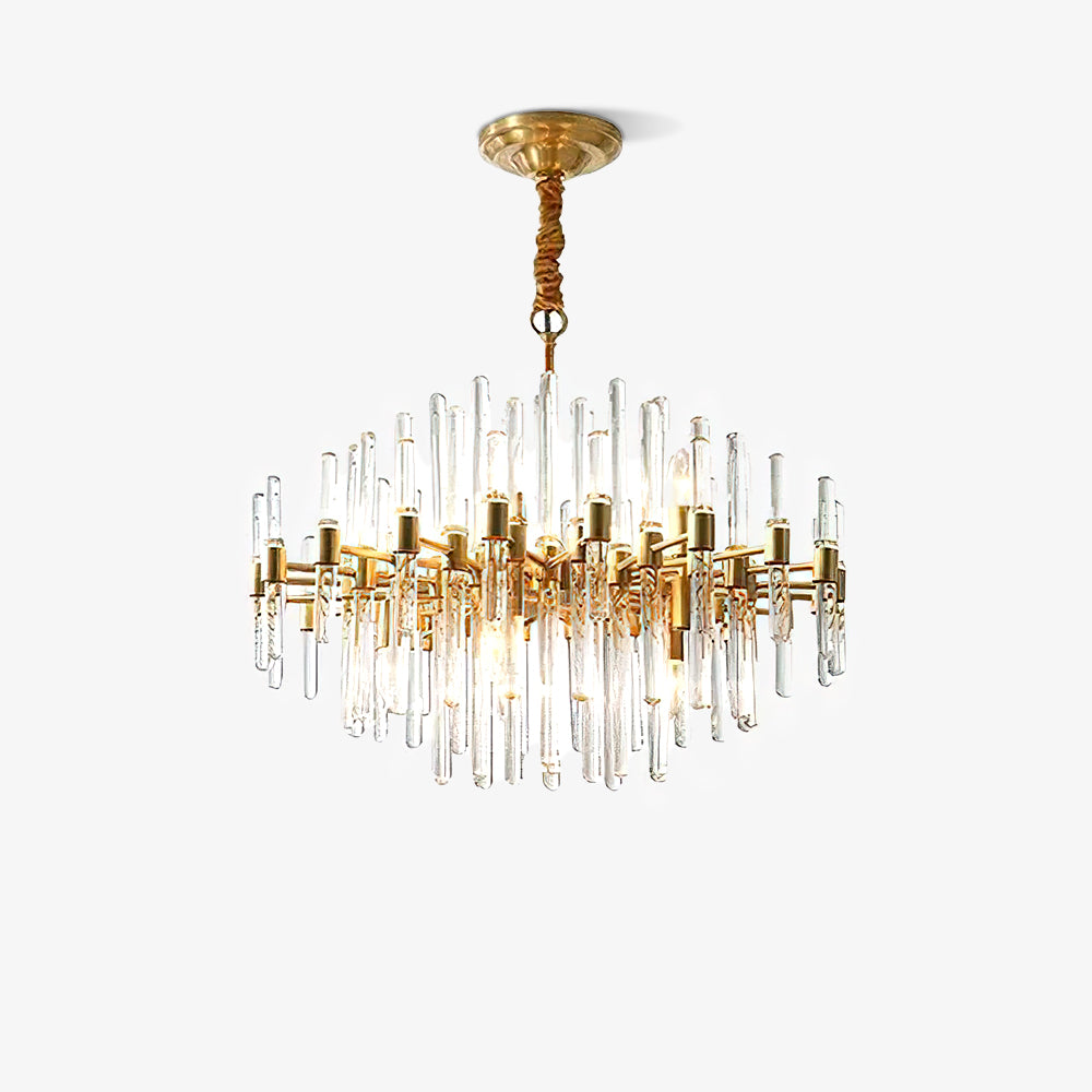 Vintage Antique Brass Chandelier - Cueteks