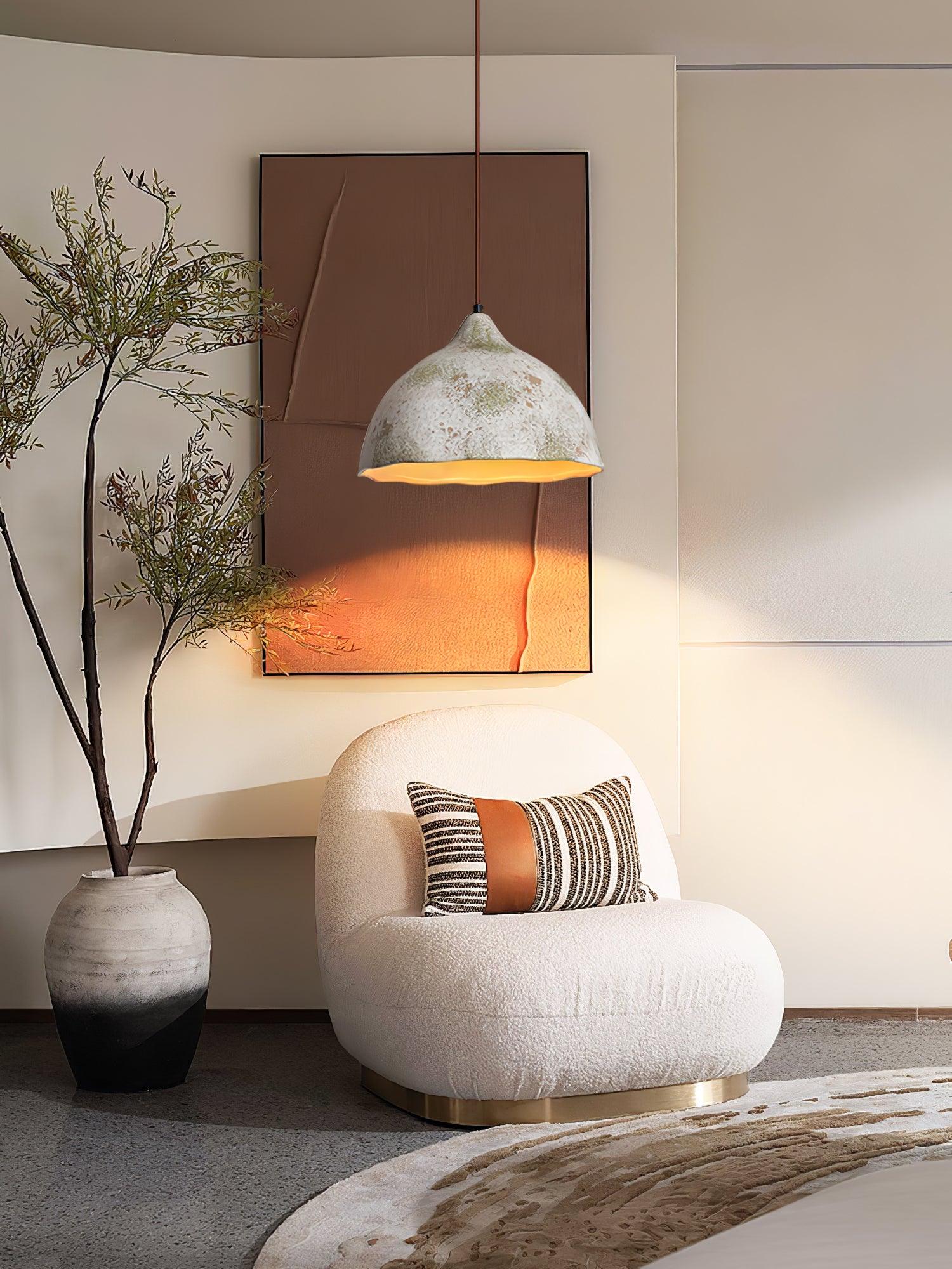Pear Shape Ceramic Pendant Light - Cueteks