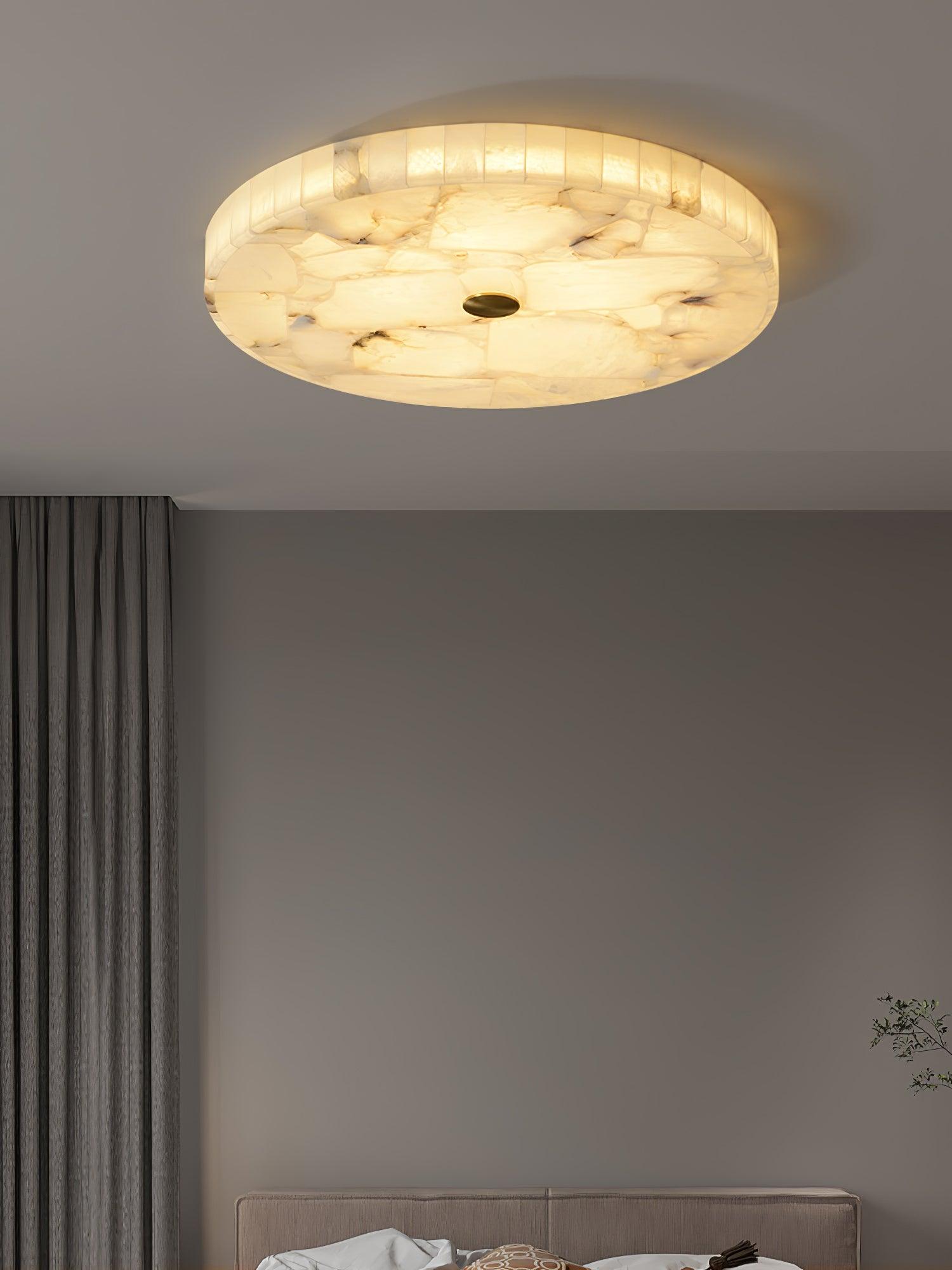 Round Alabaster Ceiling Lamp - Cueteks