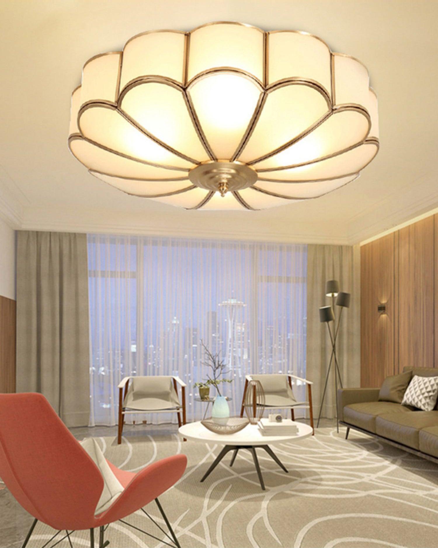 Flower Shape Glass Recessed Ceiling Light - Cueteks