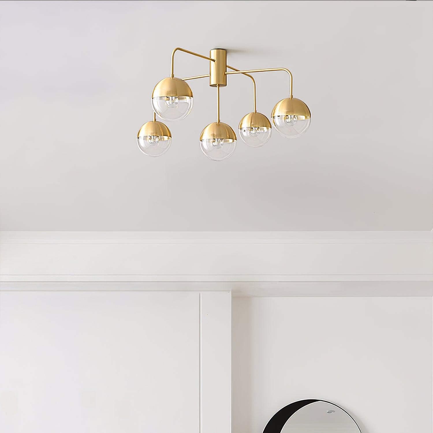 Brass Globulars Ceiling Lamp - Cueteks