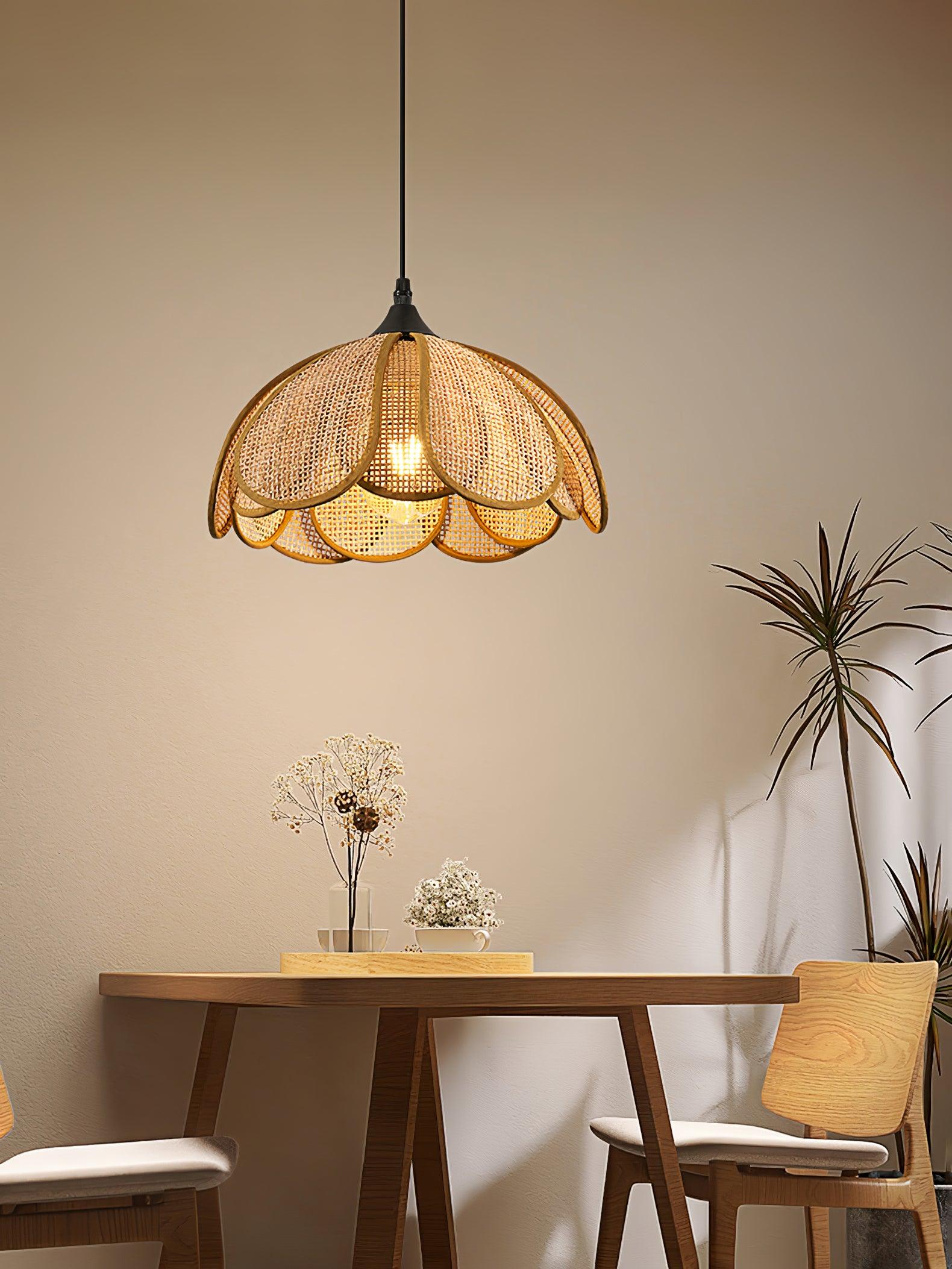 Bloom Rattan Pendant Lamp - Cueteks