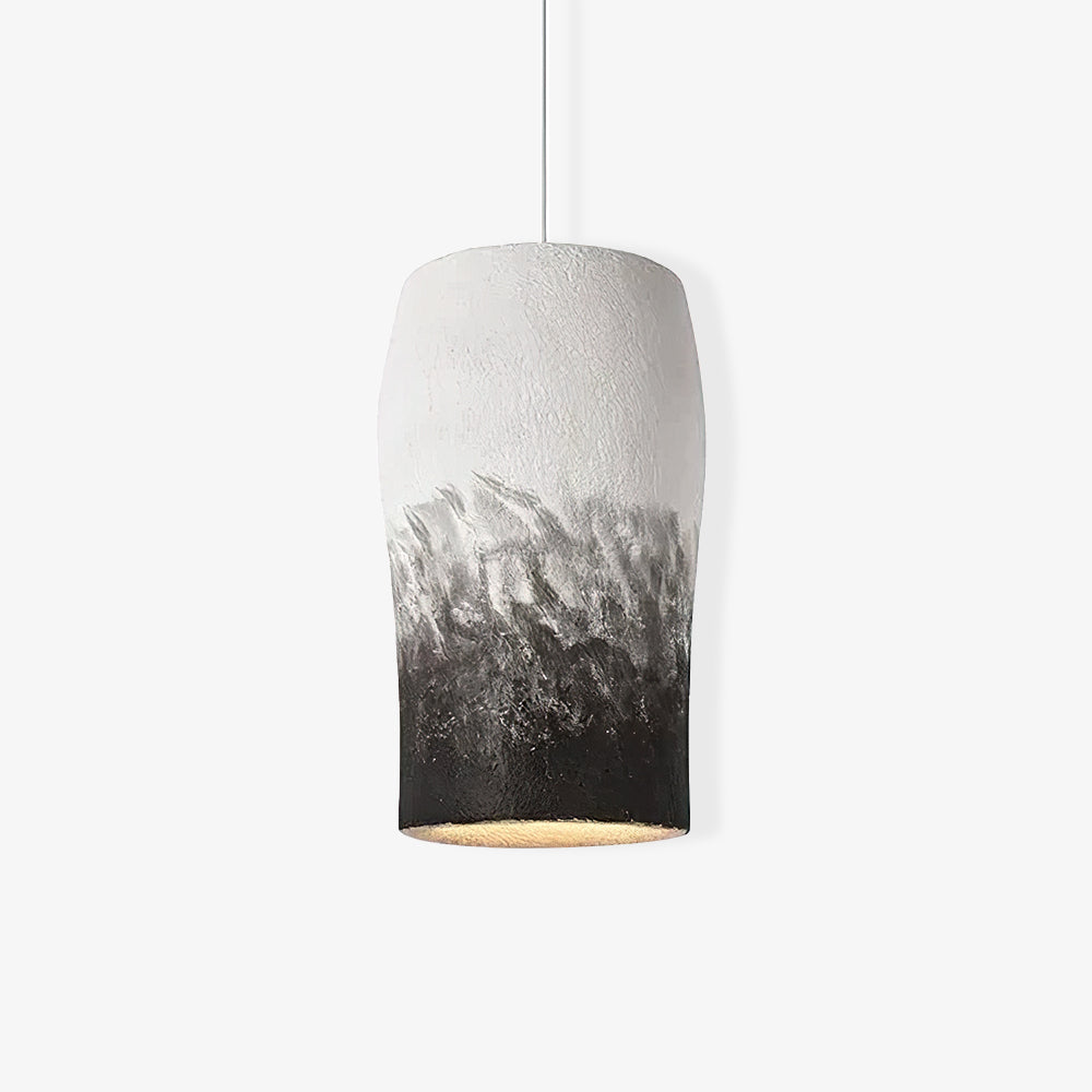 Crust Thin pendant with a rough pale surface and irregular black lower band