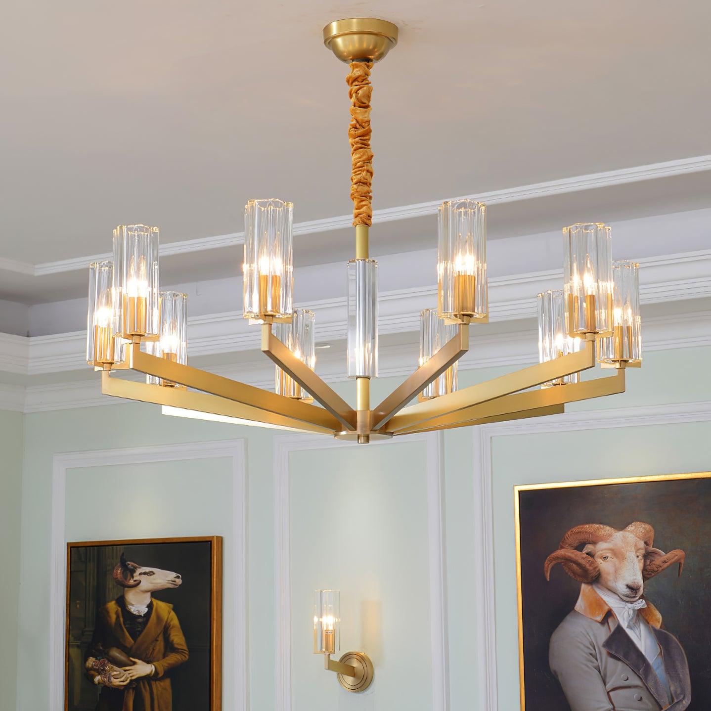 Kayla Brass Chandelier - Cueteks